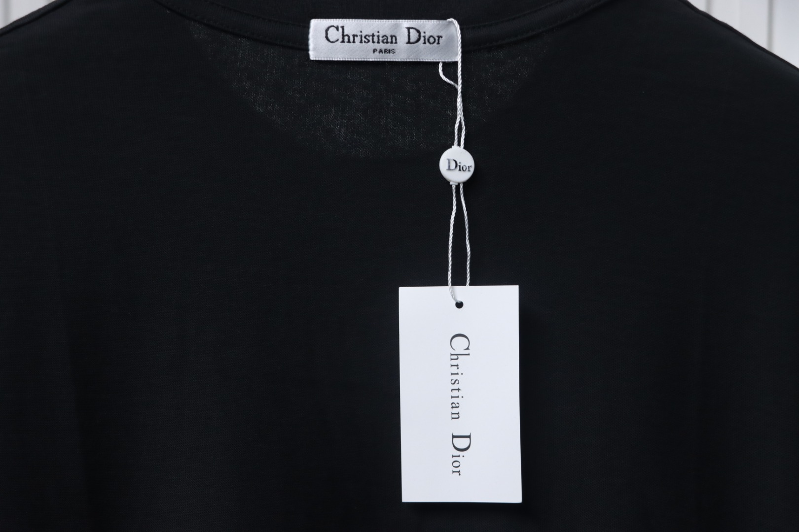 Dior 24ss small letter embroidered short sleeve black