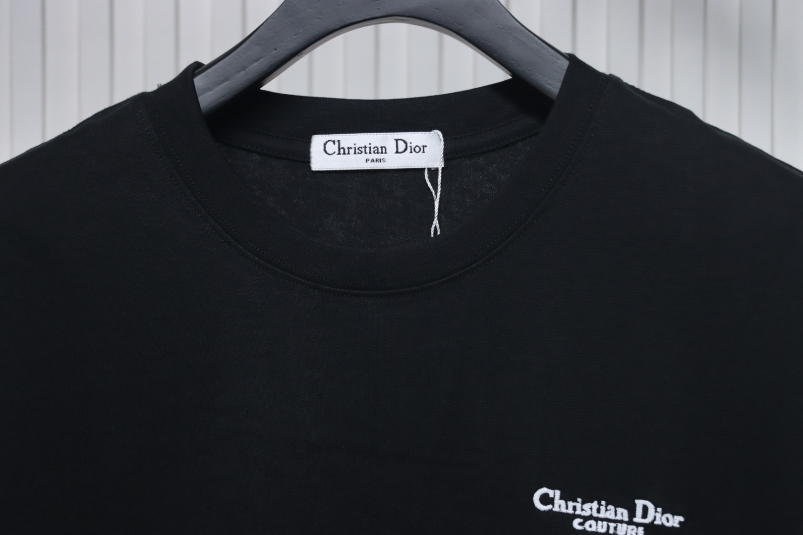 Dior 24ss small letter embroidered short sleeve black