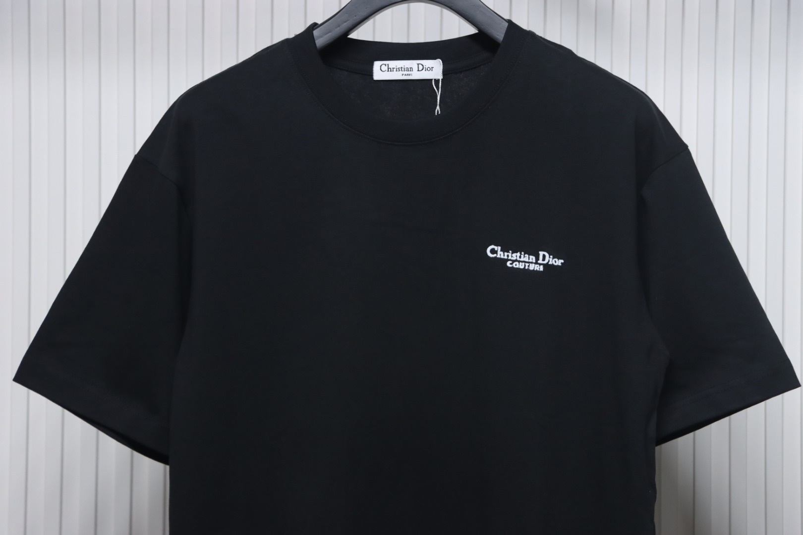 Dior 24ss small letter embroidered short sleeve black