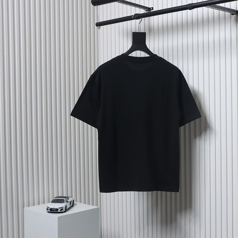 Dior 24ss small letter embroidered short sleeve black
