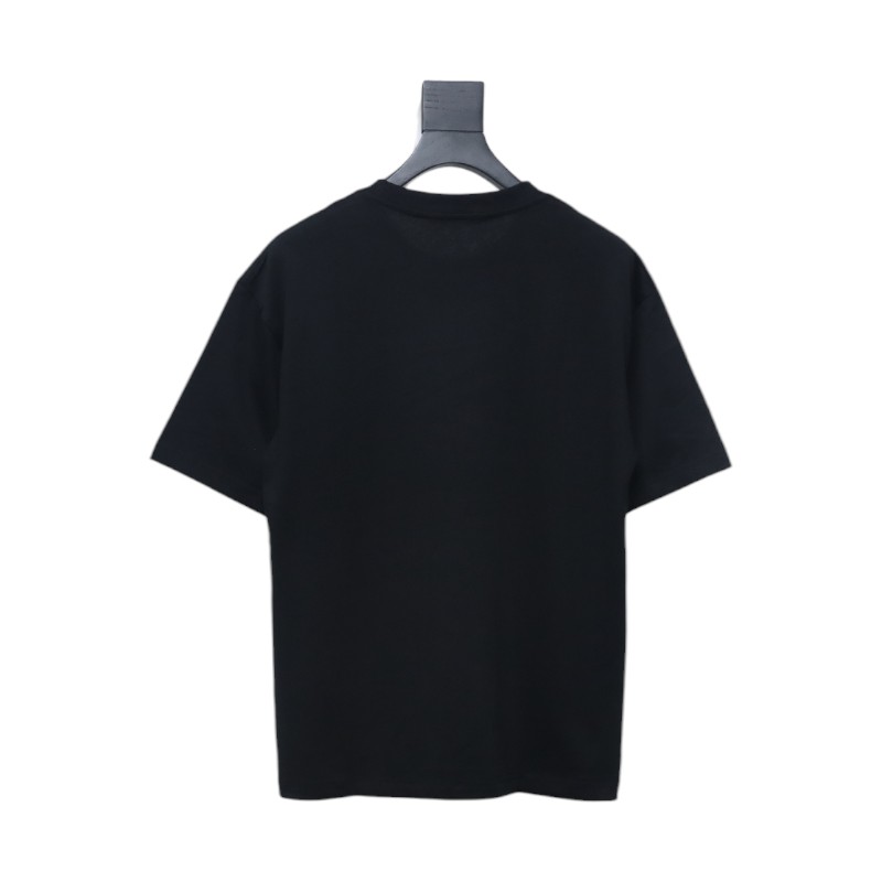 Dior 24ss small letter embroidered short sleeve black