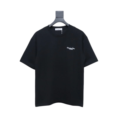 Dior 24ss small letter embroidered short sleeve black 01