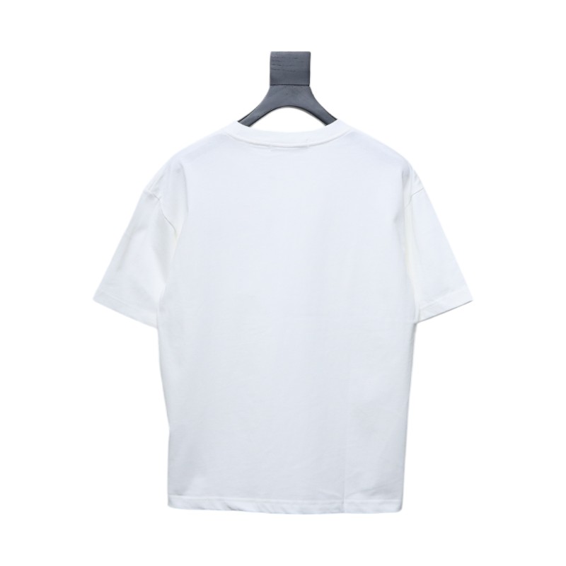Dior 24ss small letter embroidered short sleeve white