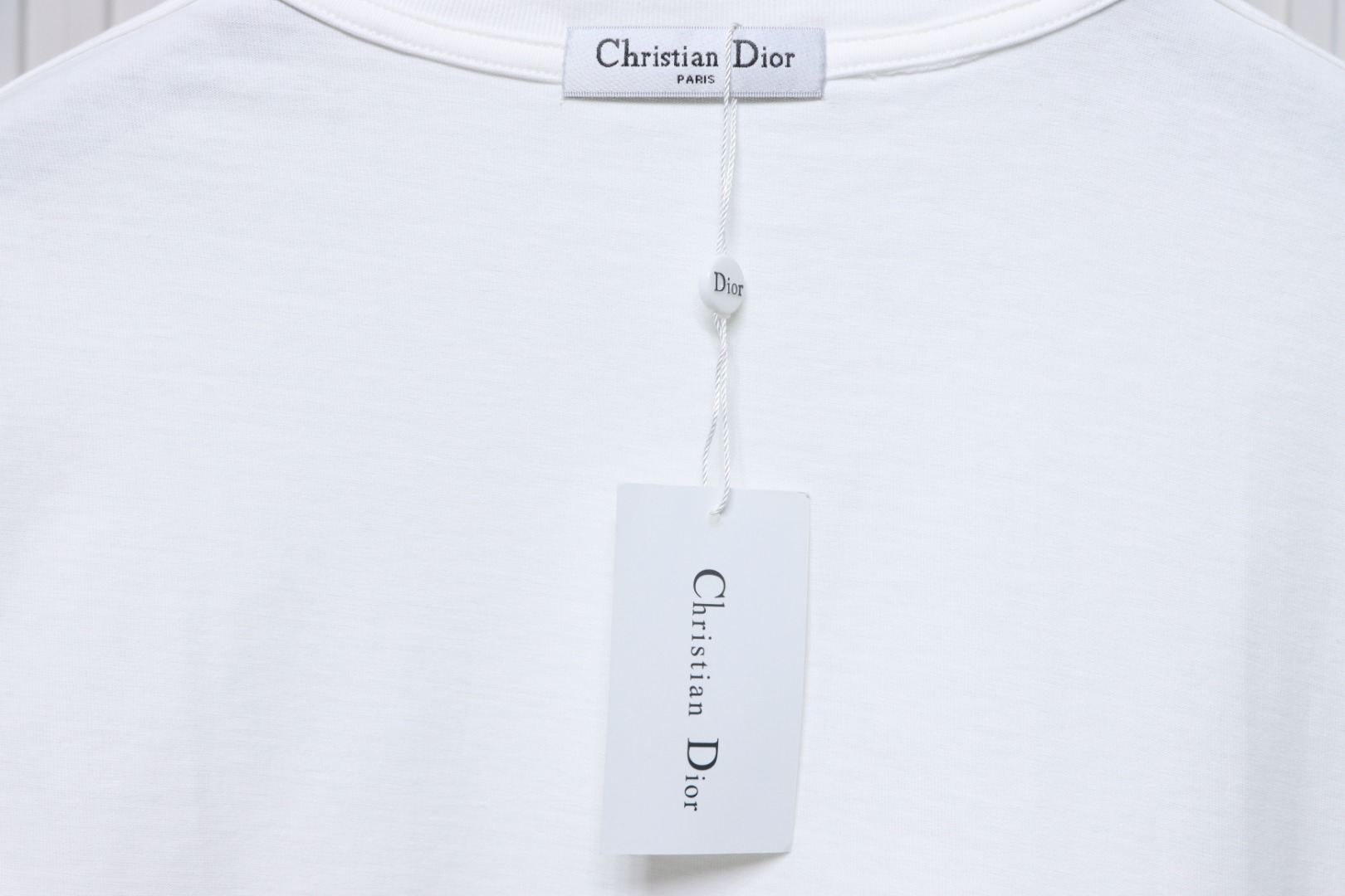 Dior 24ss small letter embroidered short sleeve white