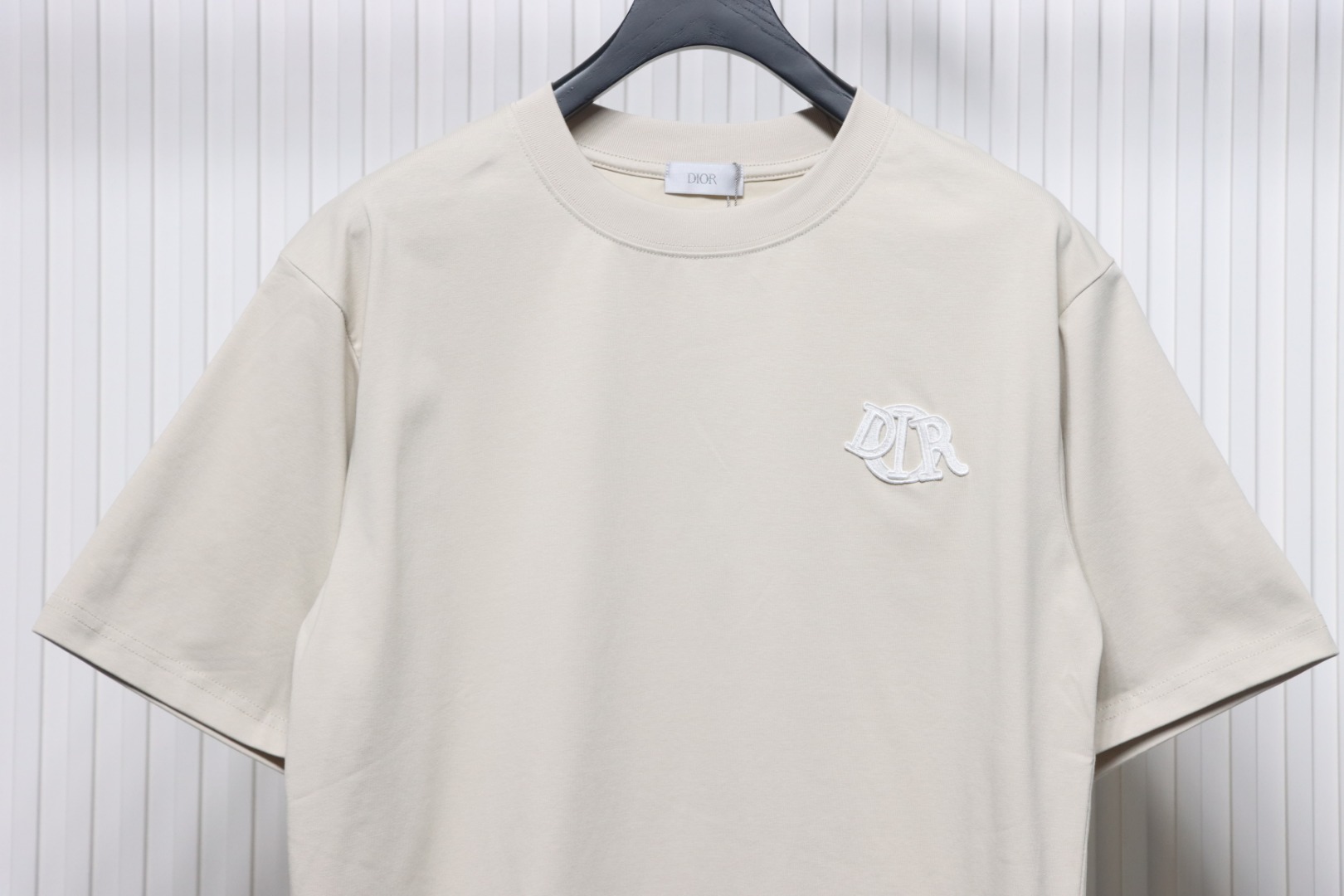 Dior 25ss chest embroidered patch short sleeve Beige