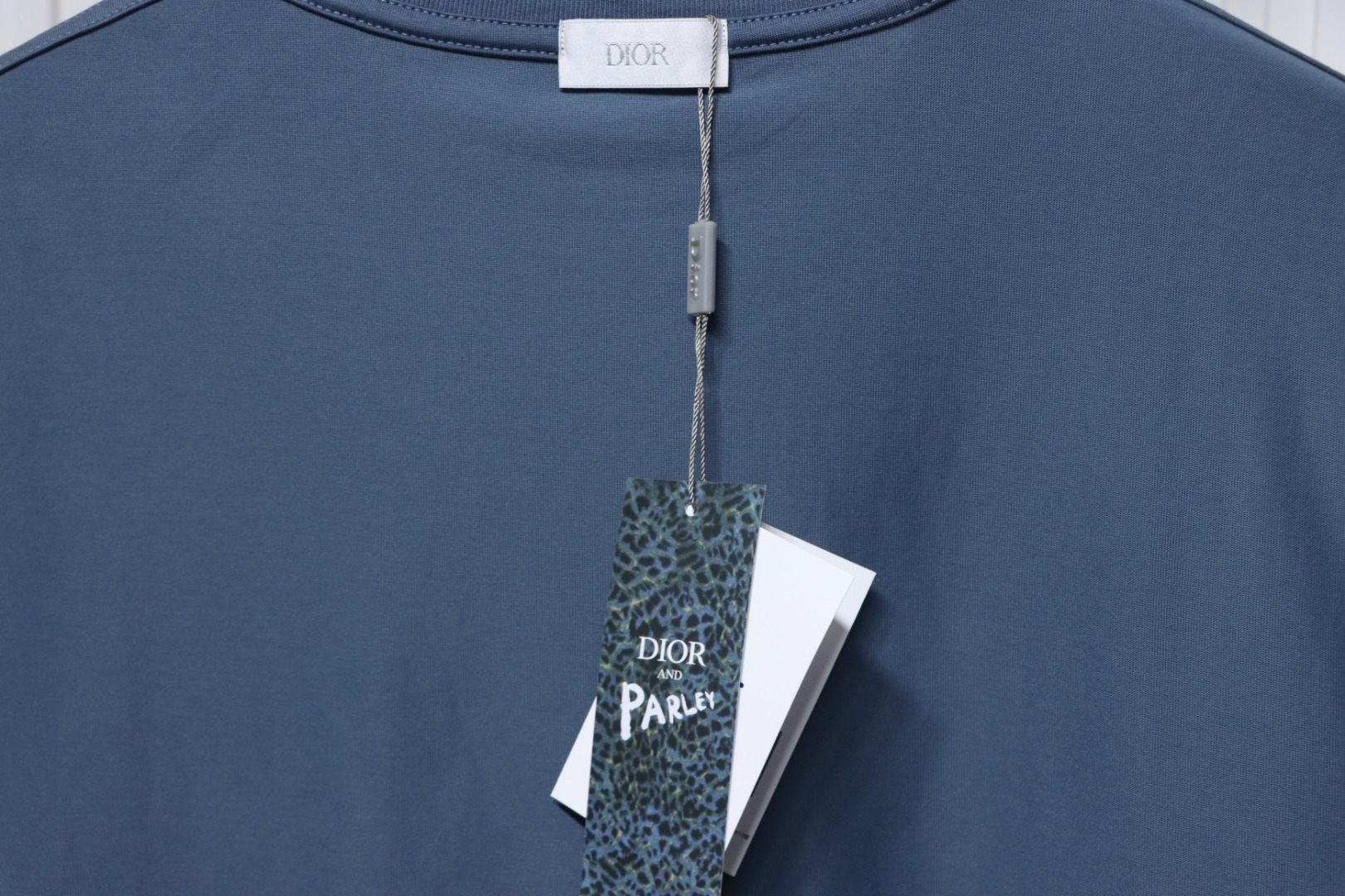 Dior 25ss chest embroidered patch short sleeve blue