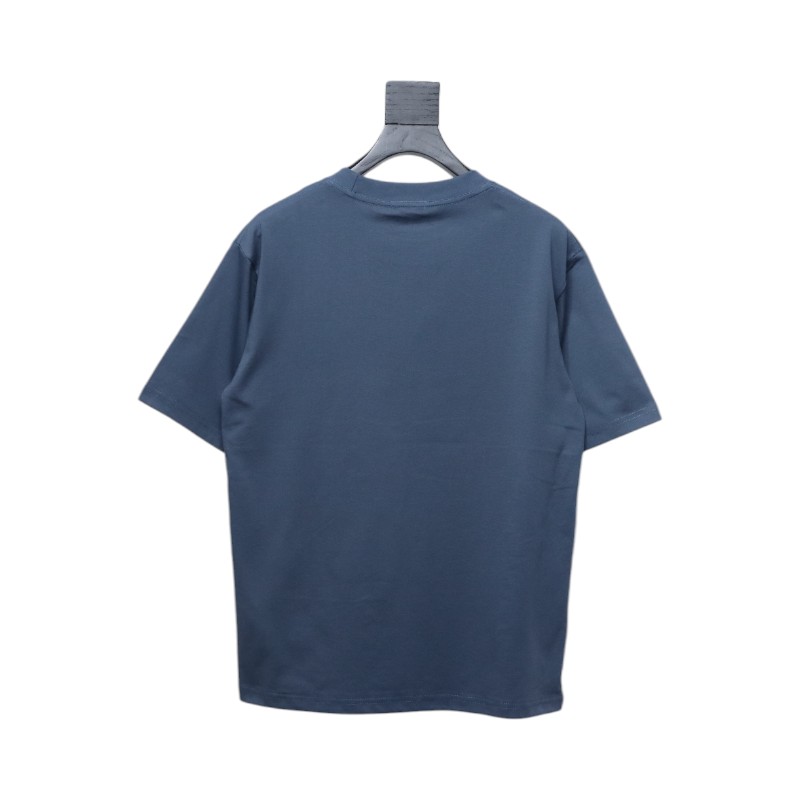 Dior 25ss chest embroidered patch short sleeve blue