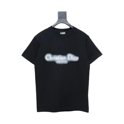 Dior 25ss Halo Print Short Sleeve Black 01
