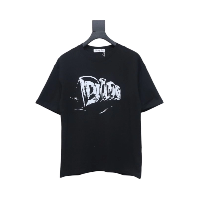 Dior 25ss hand-painted letter print short sleeve black 01