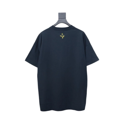Dior 25ss ski series embroidered logo short sleeve navy blue 02