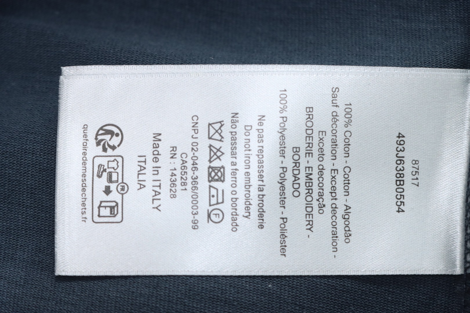 Dior 25ss ski series embroidered logo short sleeve navy blue