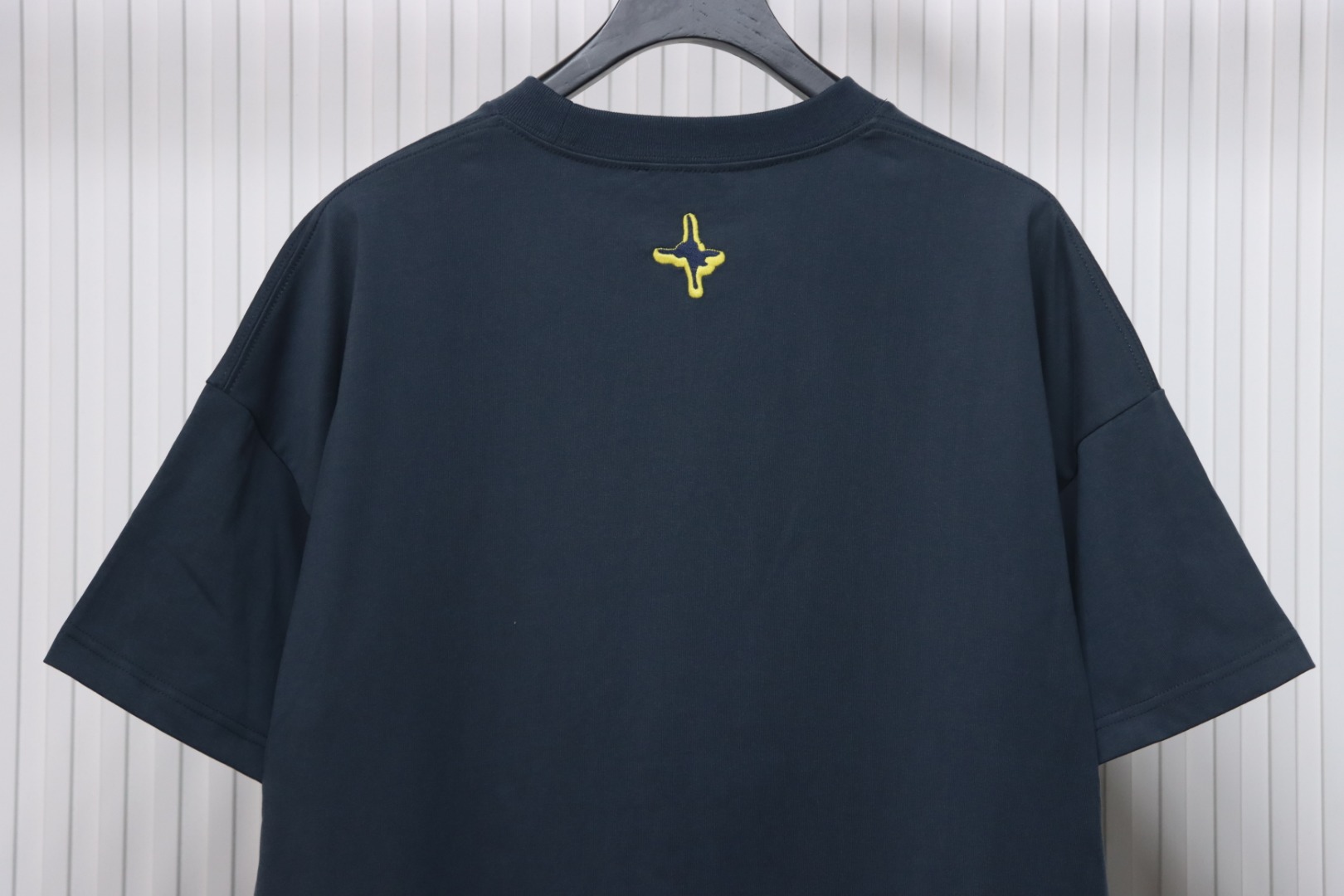 Dior 25ss ski series embroidered logo short sleeve navy blue
