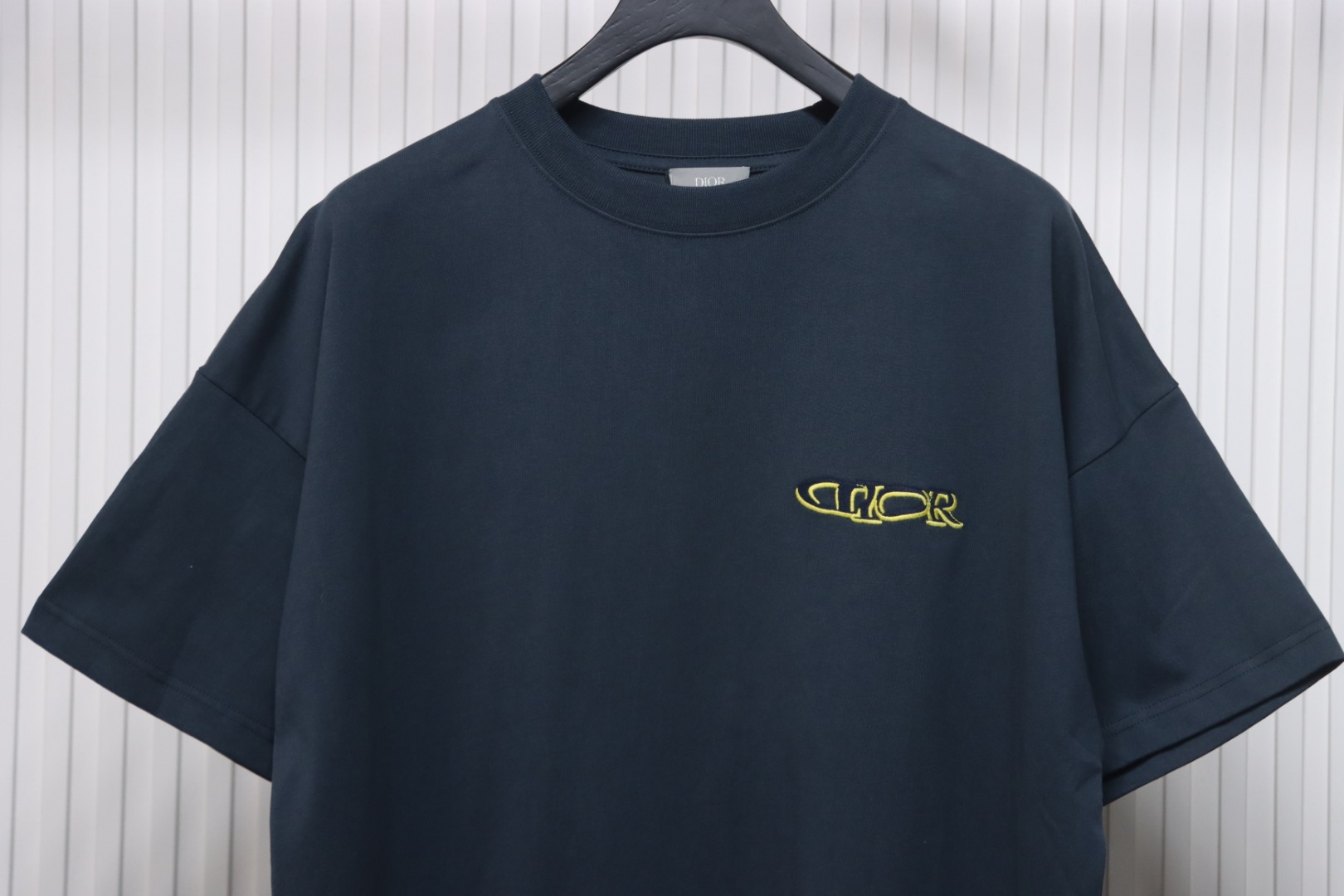 Dior 25ss ski series embroidered logo short sleeve navy blue