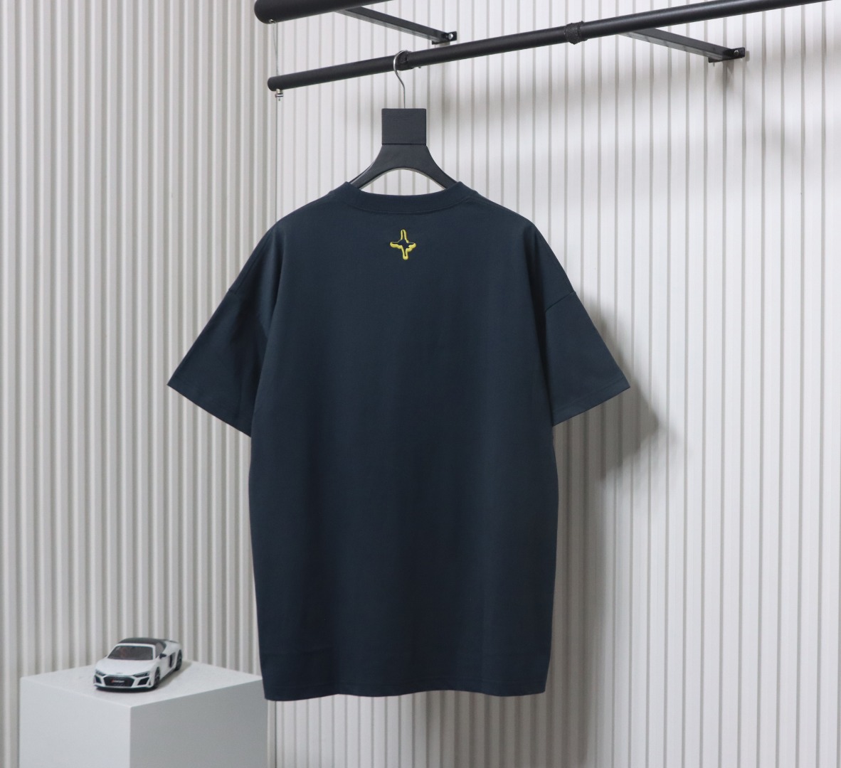 Dior 25ss ski series embroidered logo short sleeve navy blue