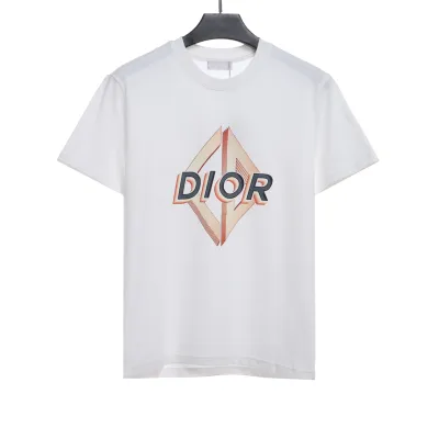 Dior 3D CD Printed Short Sleeve White 01
