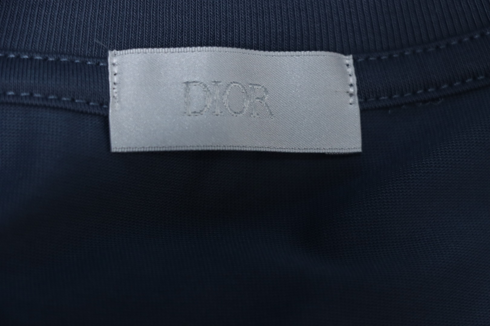 Dior And Hylton Nel joint slogan embroidered short-sleeved T-shirt Blue