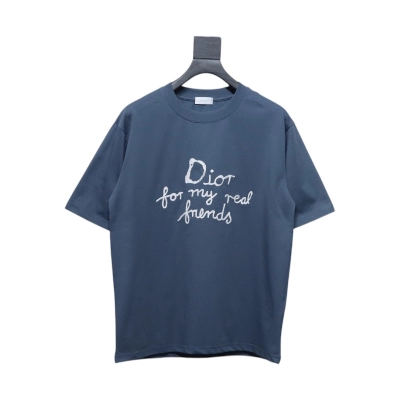Dior And Hylton Nel joint slogan embroidered short-sleeved T-shirt Blue 01