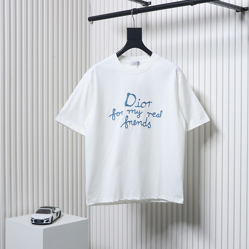 Dior And Hylton Nel joint slogan embroidered short-sleeved T-shirt white