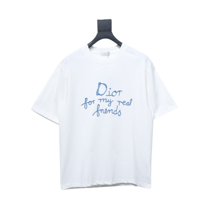 Dior And Hylton Nel joint slogan embroidered short-sleeved T-shirt white