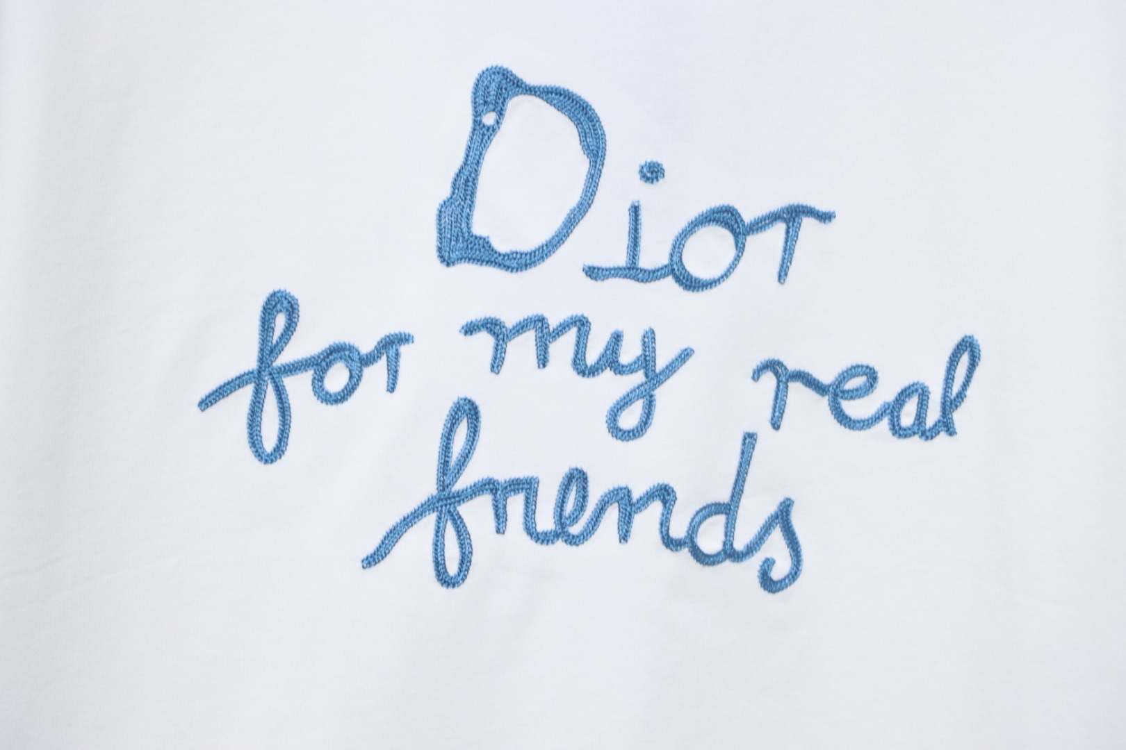 Dior And Hylton Nel joint slogan embroidered short-sleeved T-shirt white