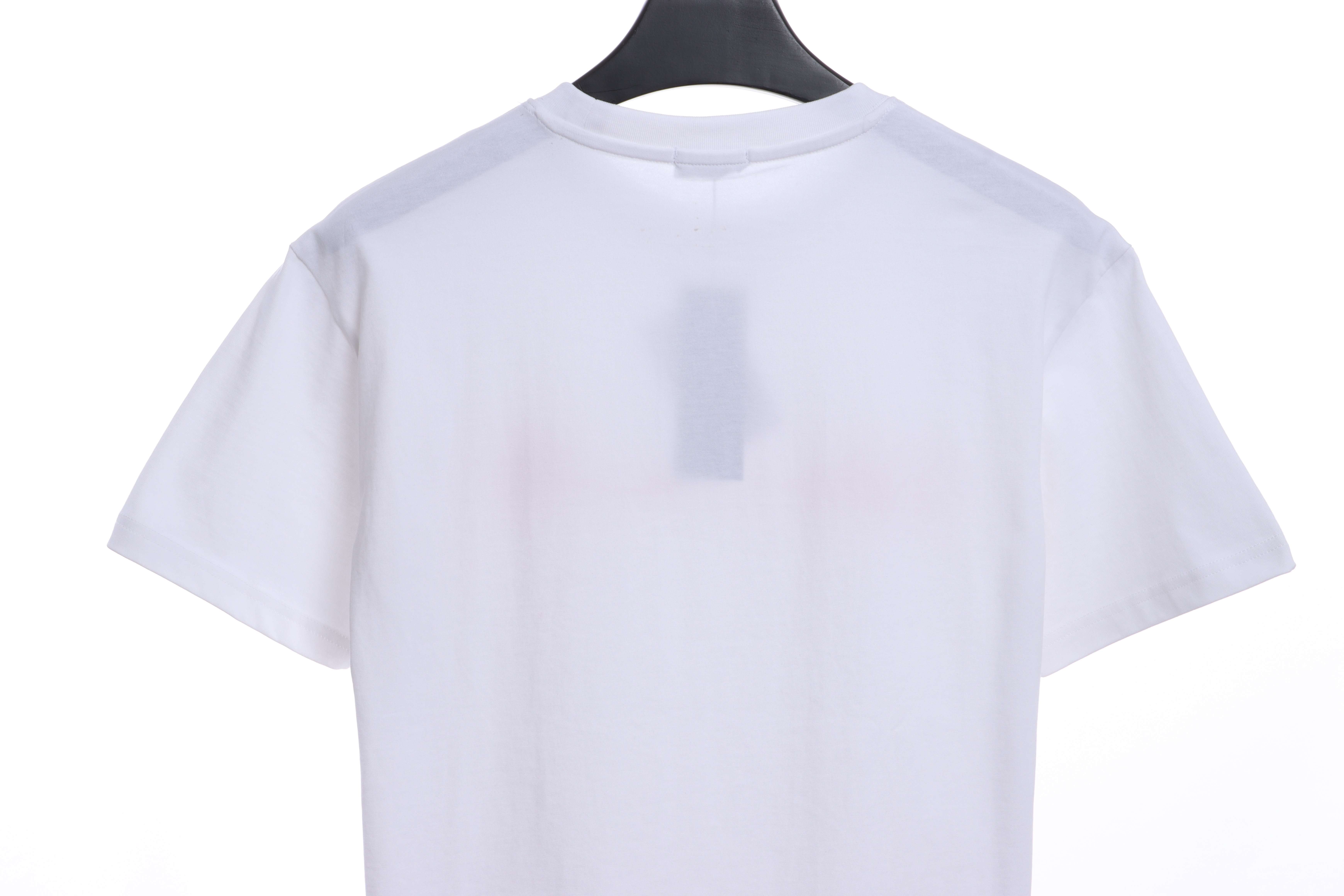 Dior Art Embroidered Letters Short Sleeve White
