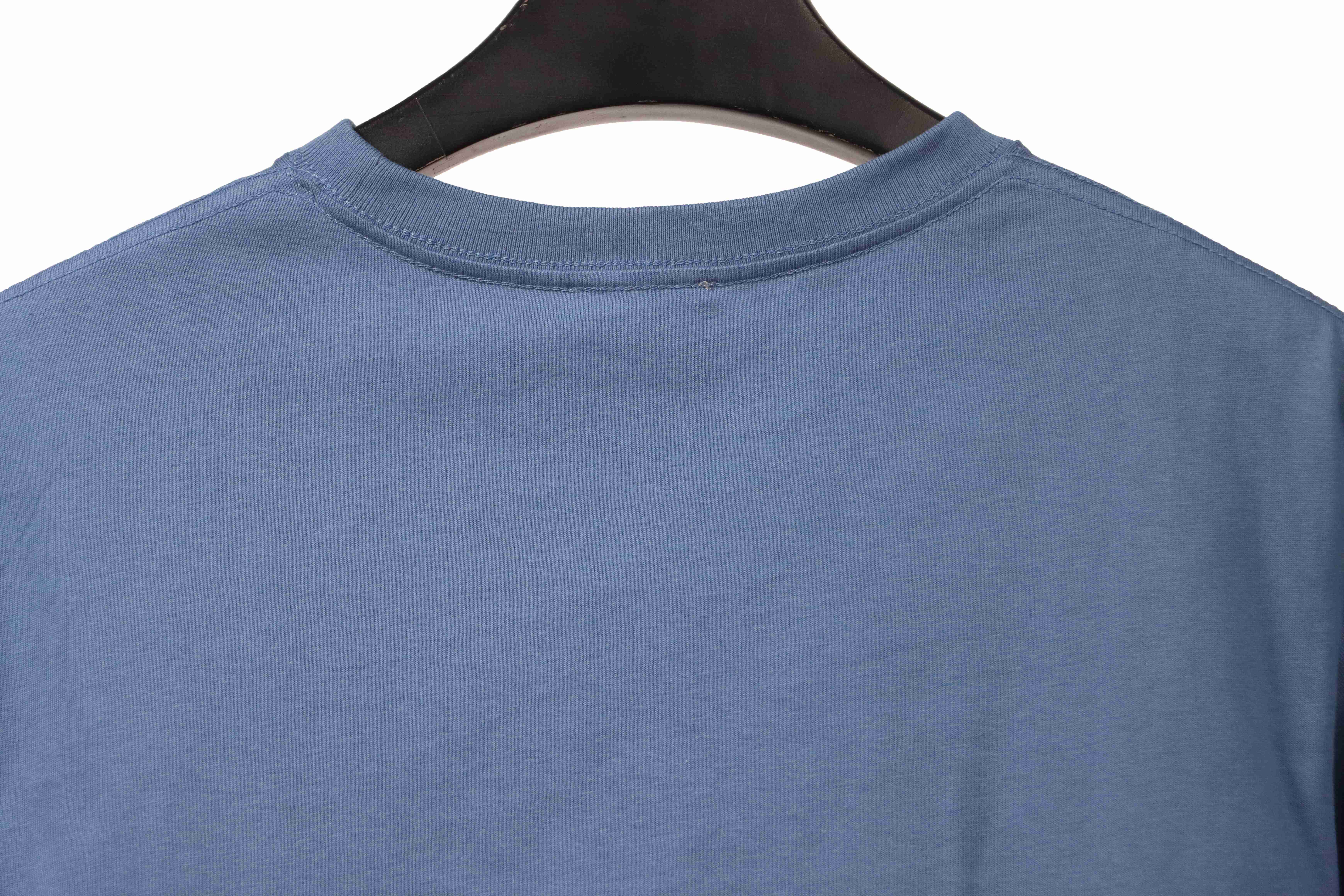 Dior Basic Letter Print Short Sleeve Blue