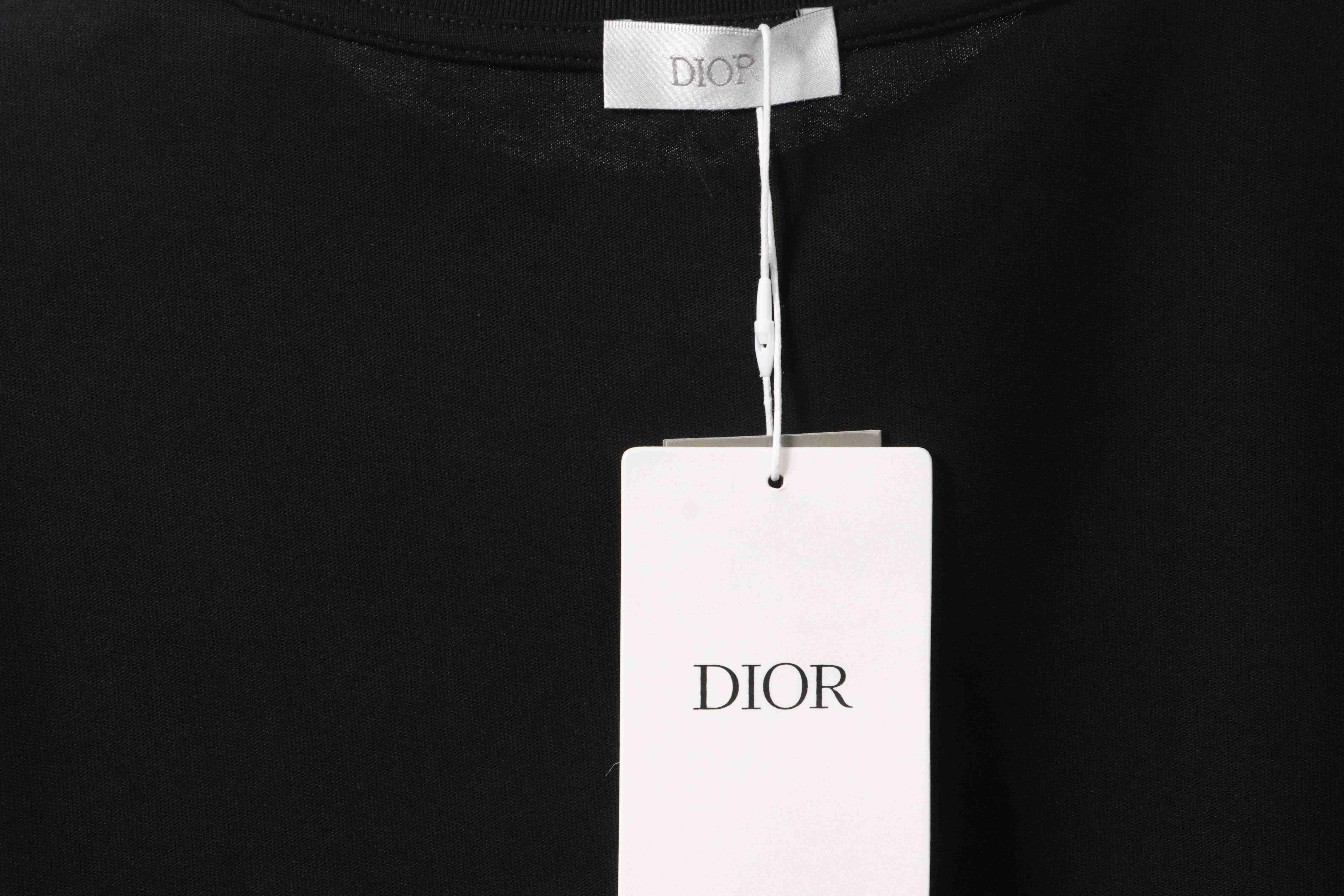 Dior Bee Embroidered Short Sleeve Black