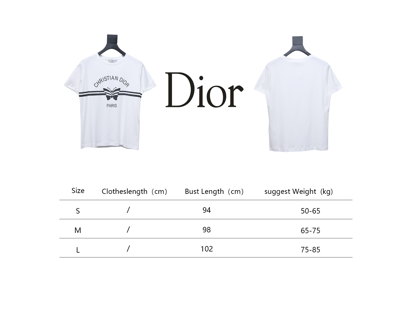 Dior butterfly print short sleeve T-shirt white