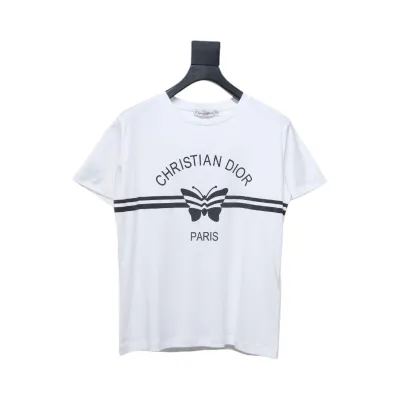 Dior butterfly print short sleeve T-shirt white 01