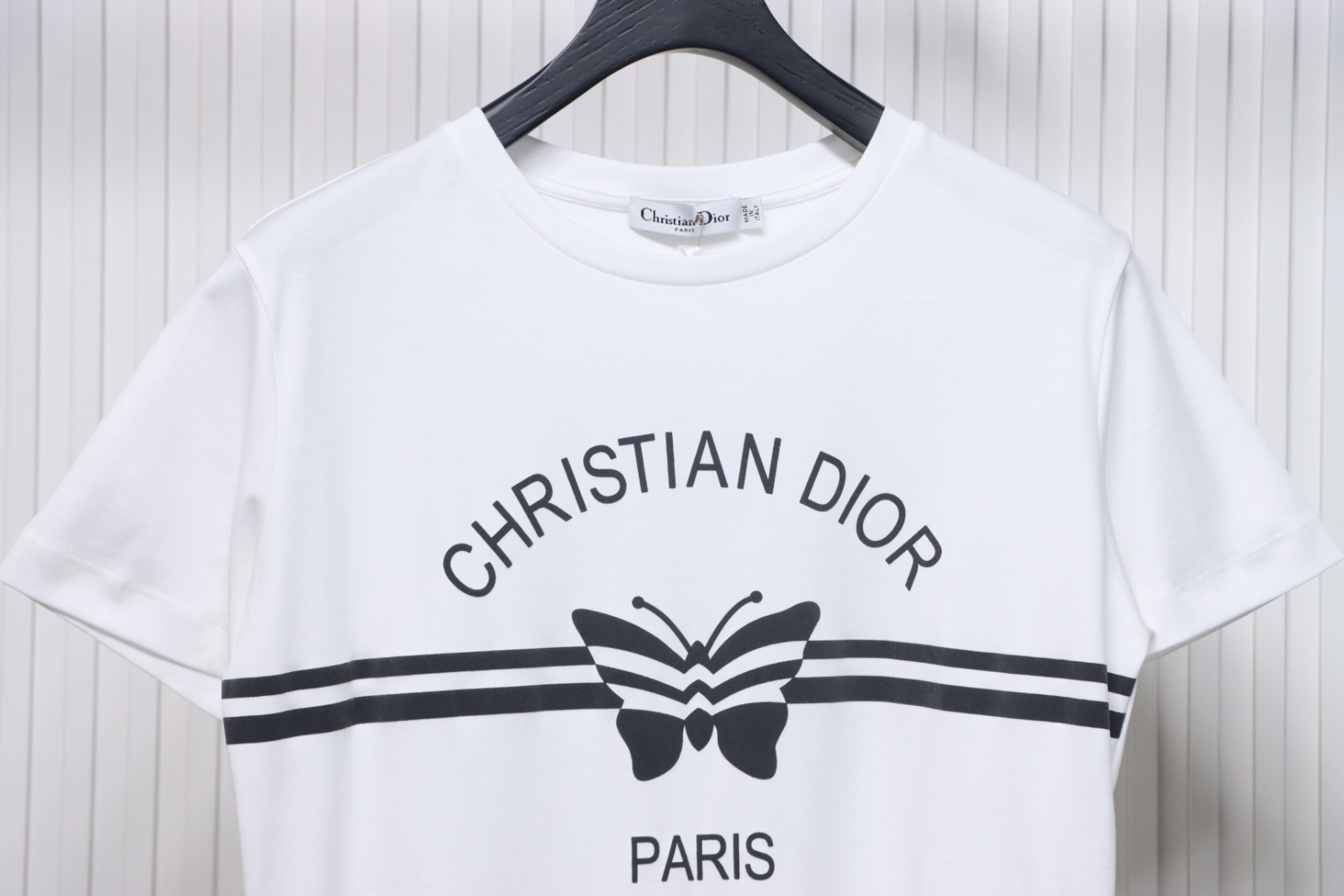 Dior butterfly print short sleeve T-shirt white