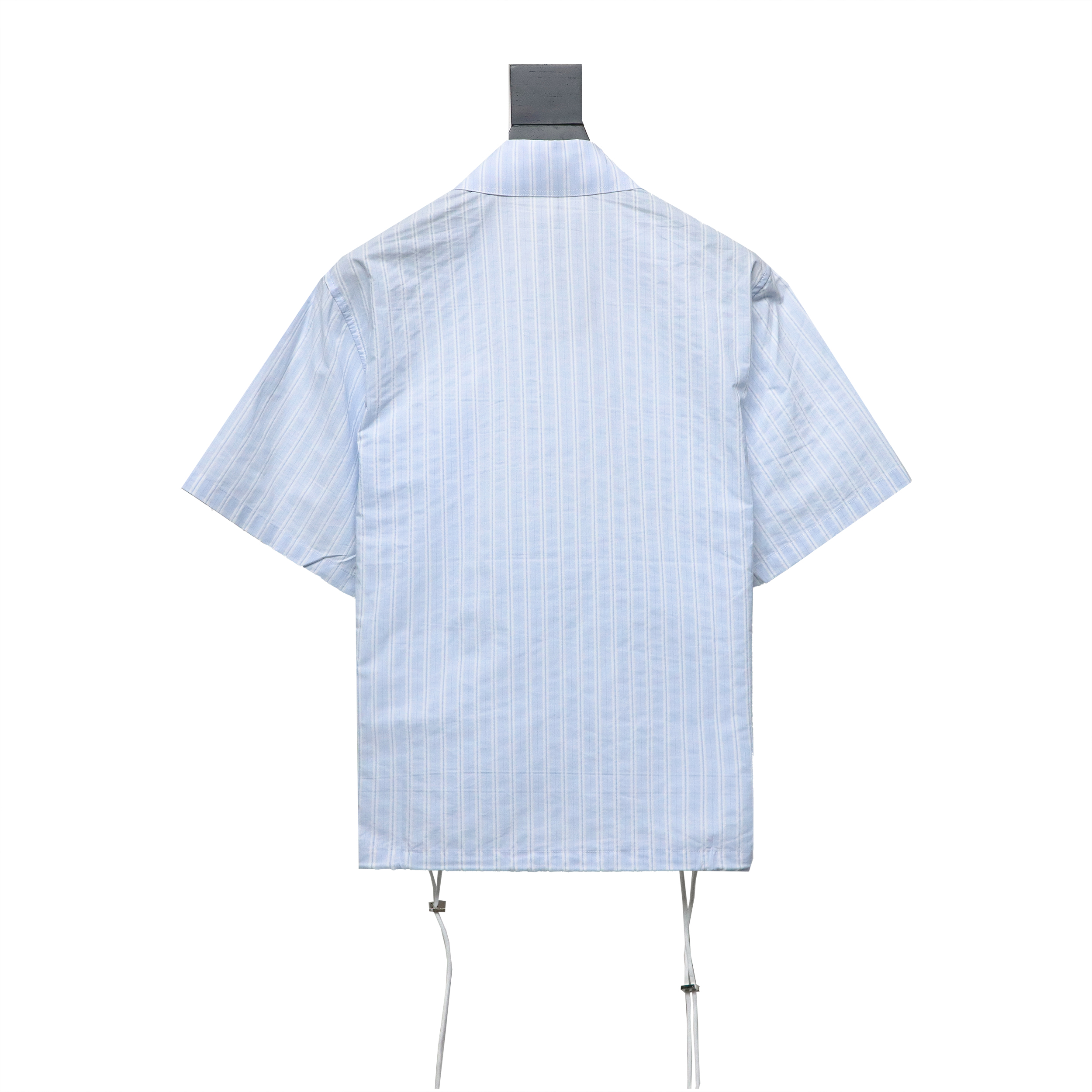 Dior cd half zip pullover short sleeve shirt light blue