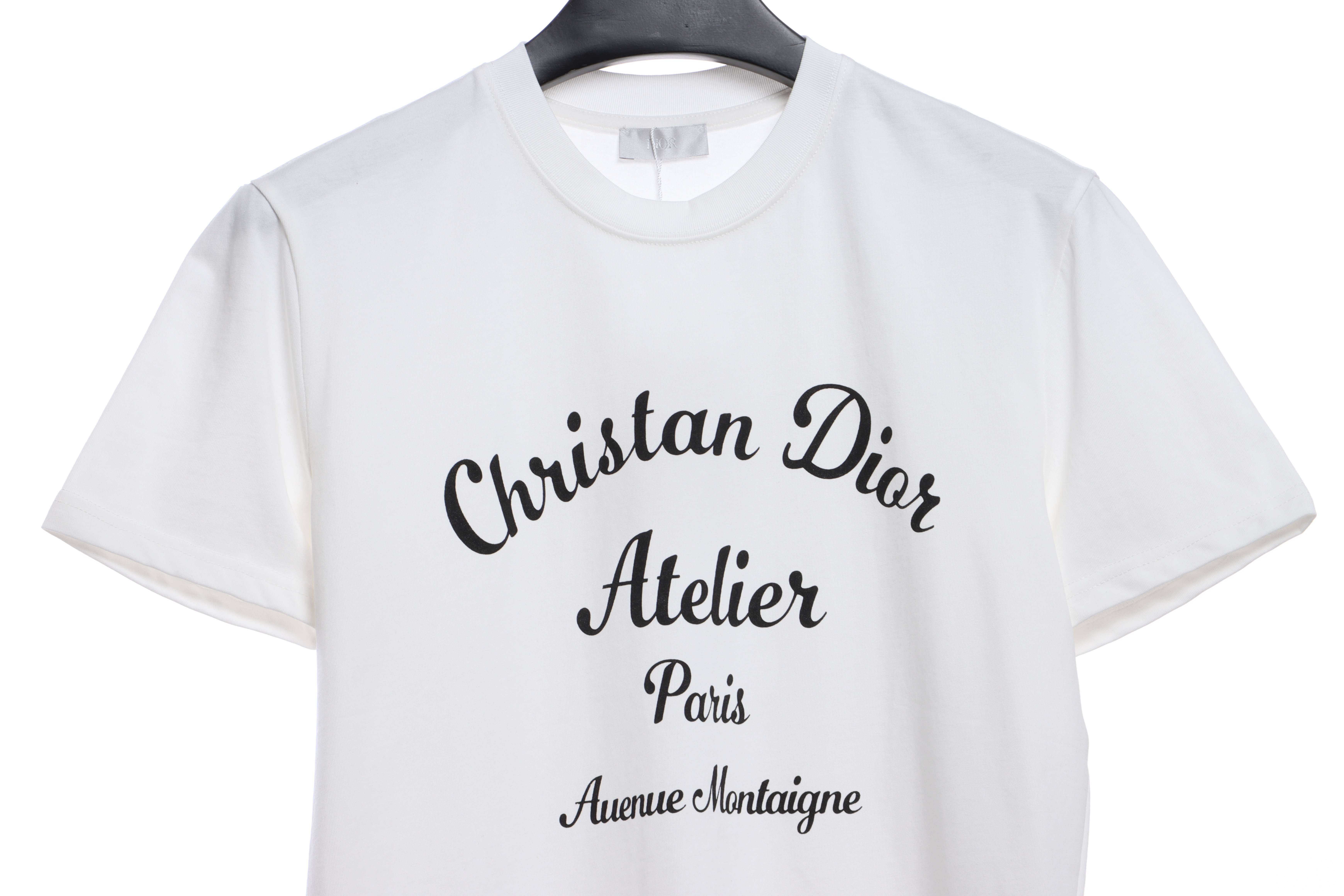 Dior classic letter logo short sleeve white