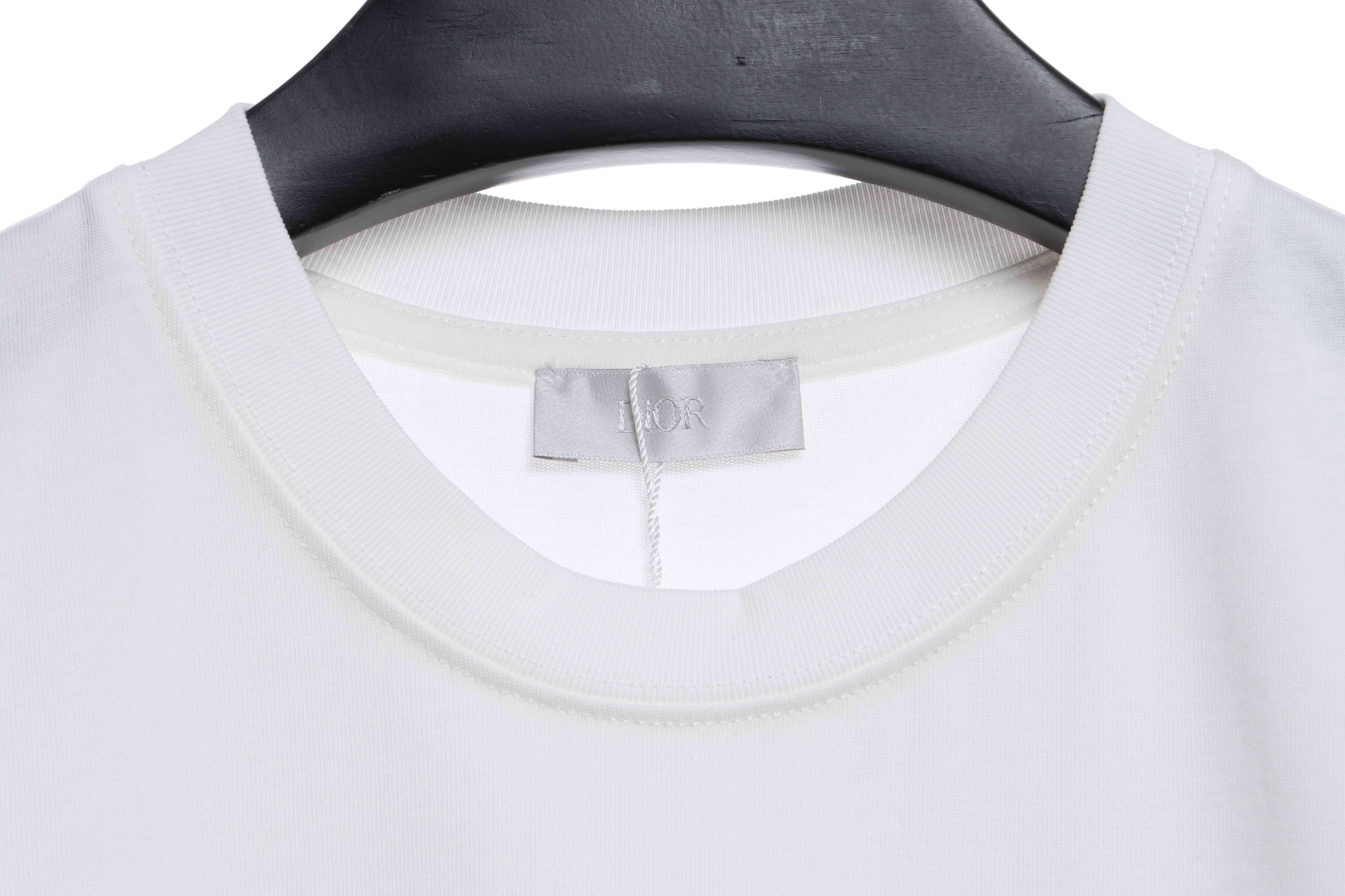 Dior classic letter logo short sleeve white