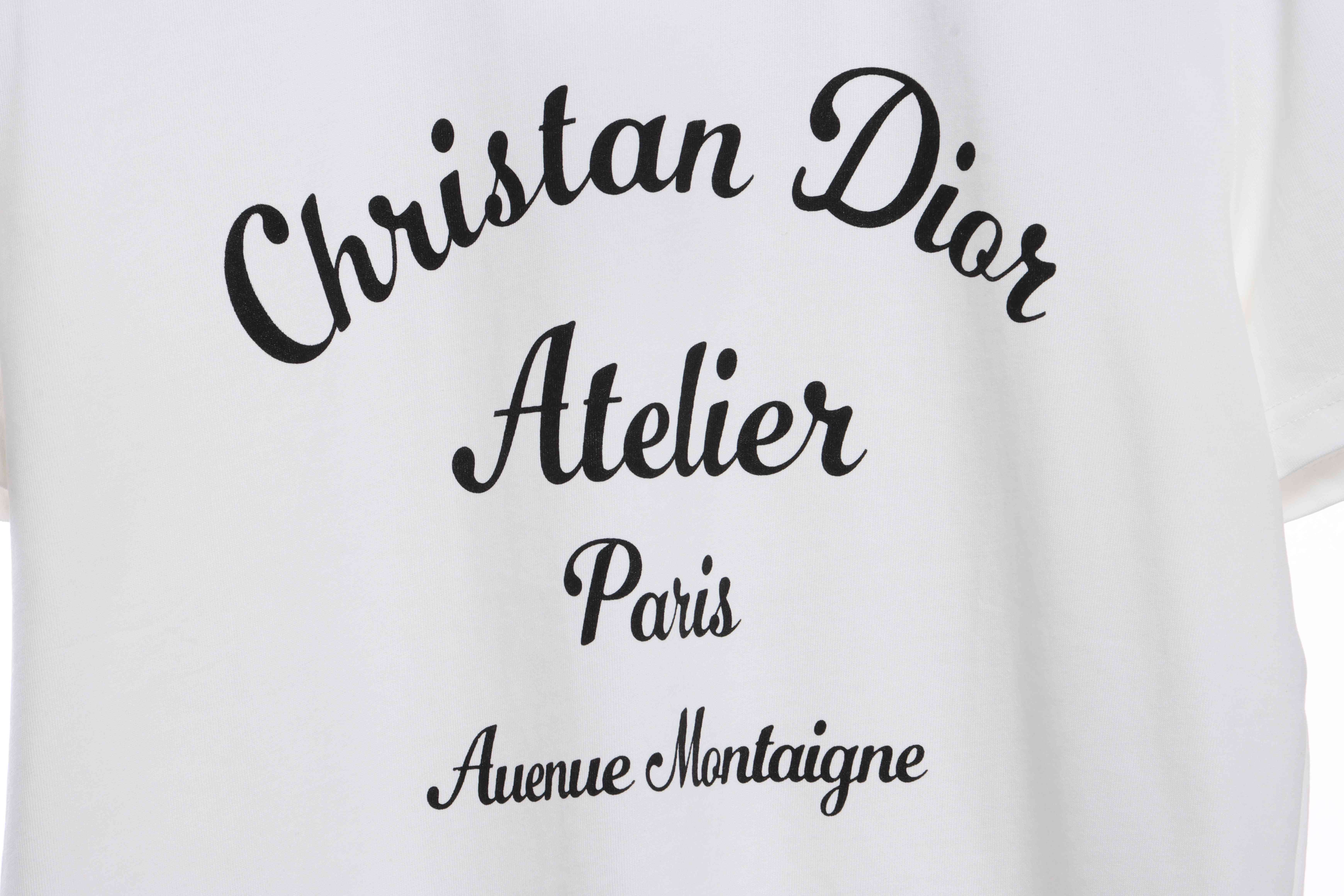 Dior classic letter logo short sleeve white