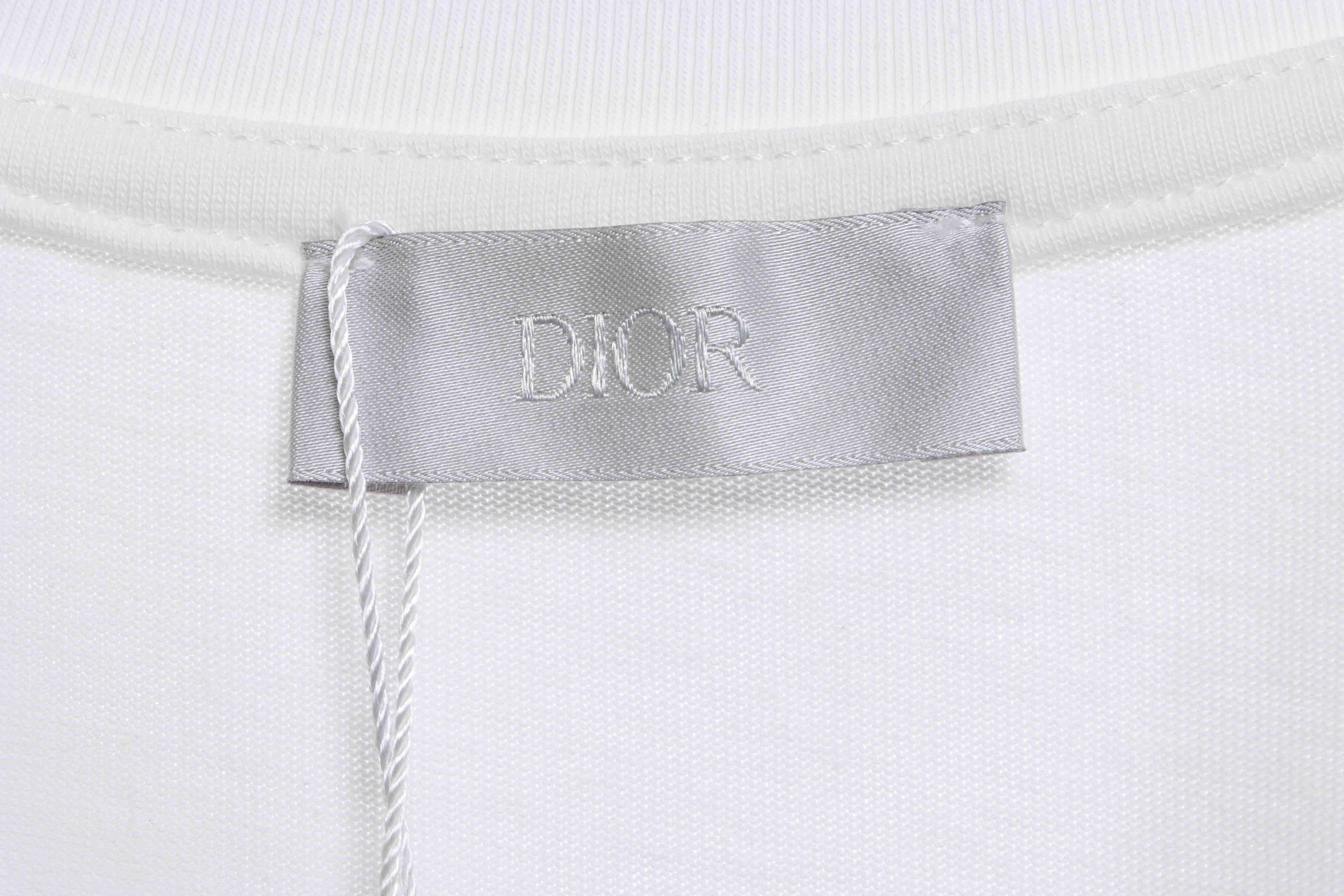 Dior classic letter logo short sleeve white