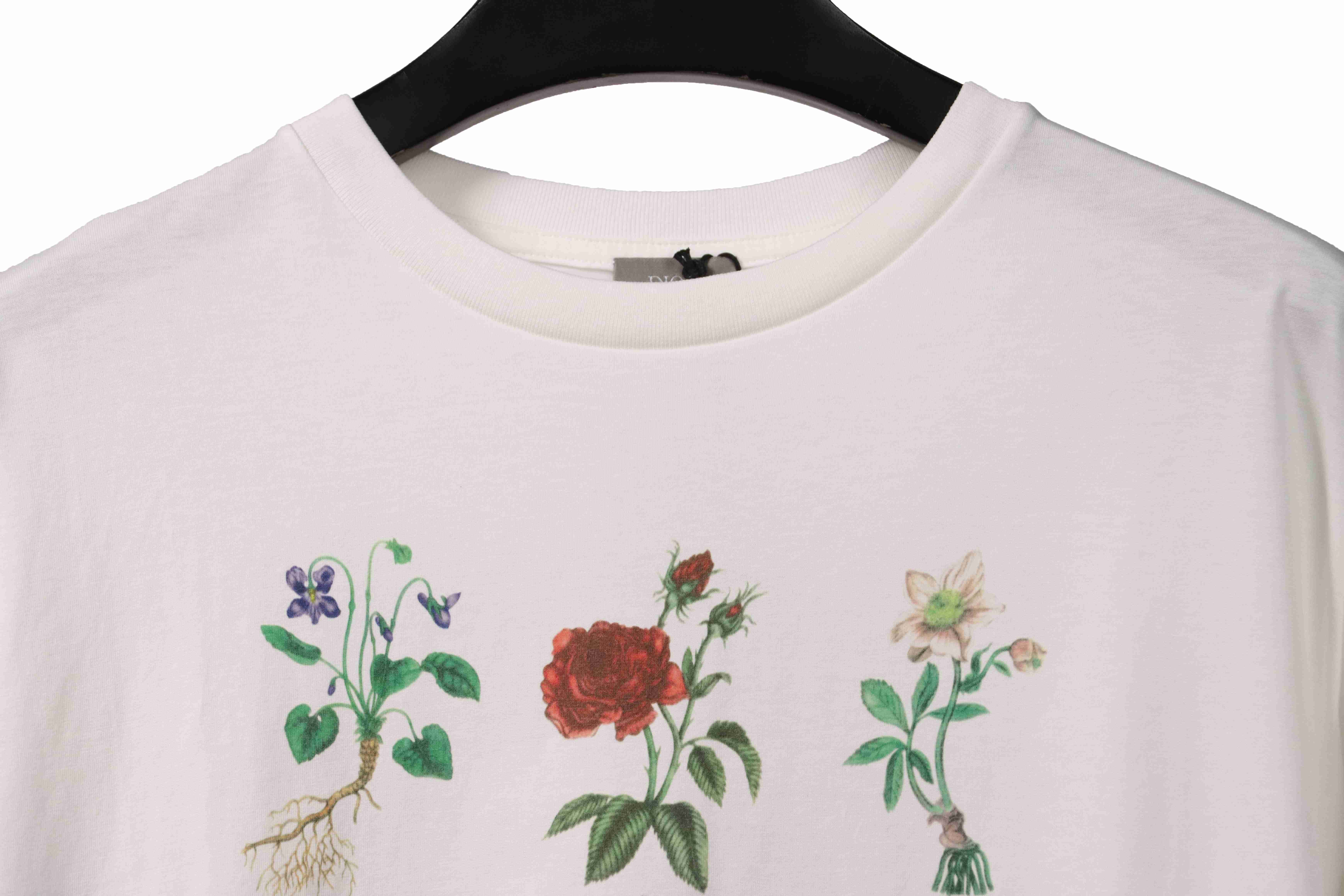 Dior Floral Specimen Print Short Sleeve White