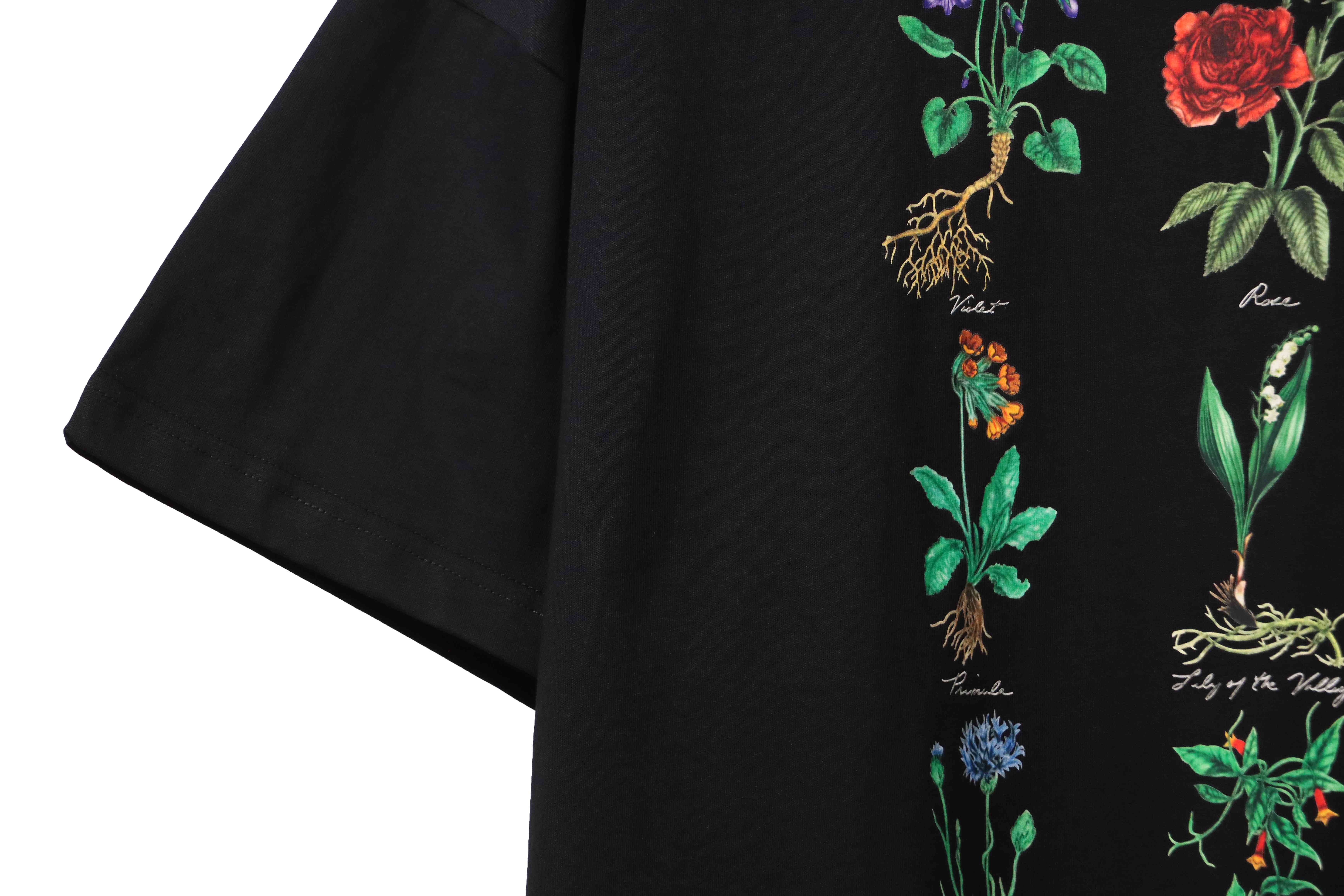 Dior Floral Specimen Print Short Sleeve Black