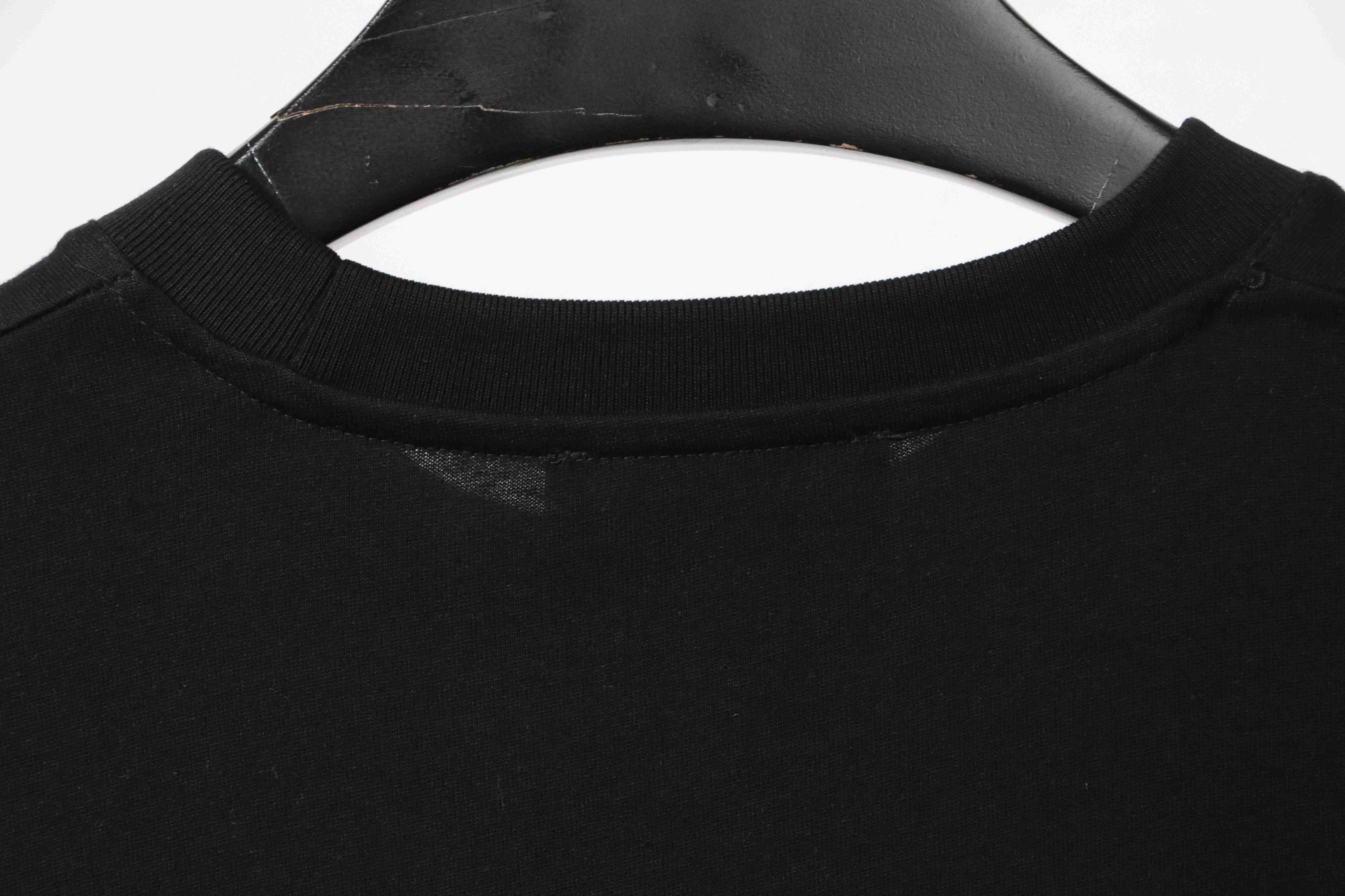 Dior floral white ink direct printing short sleeve black