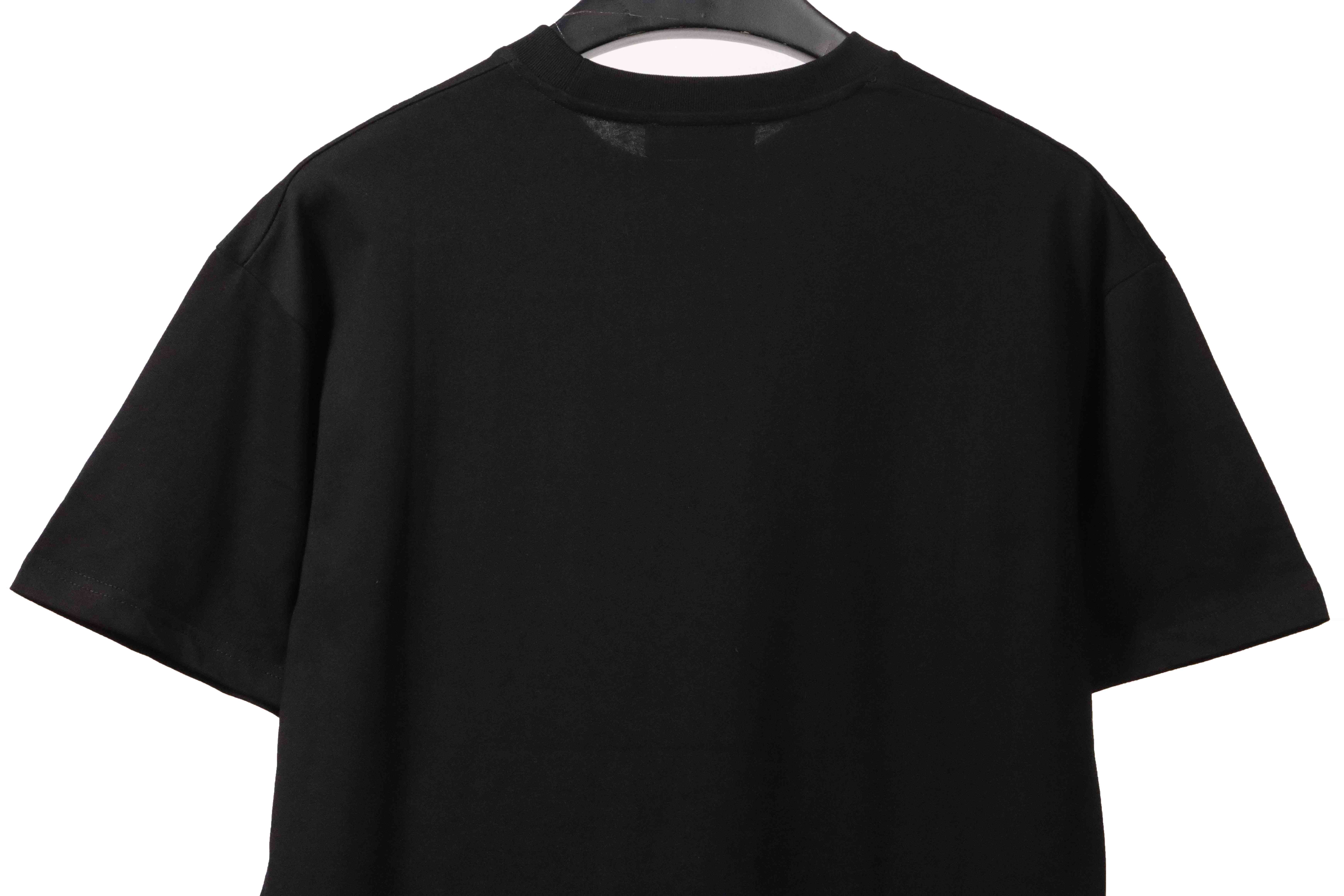 Dior floral white ink direct printing short sleeve black