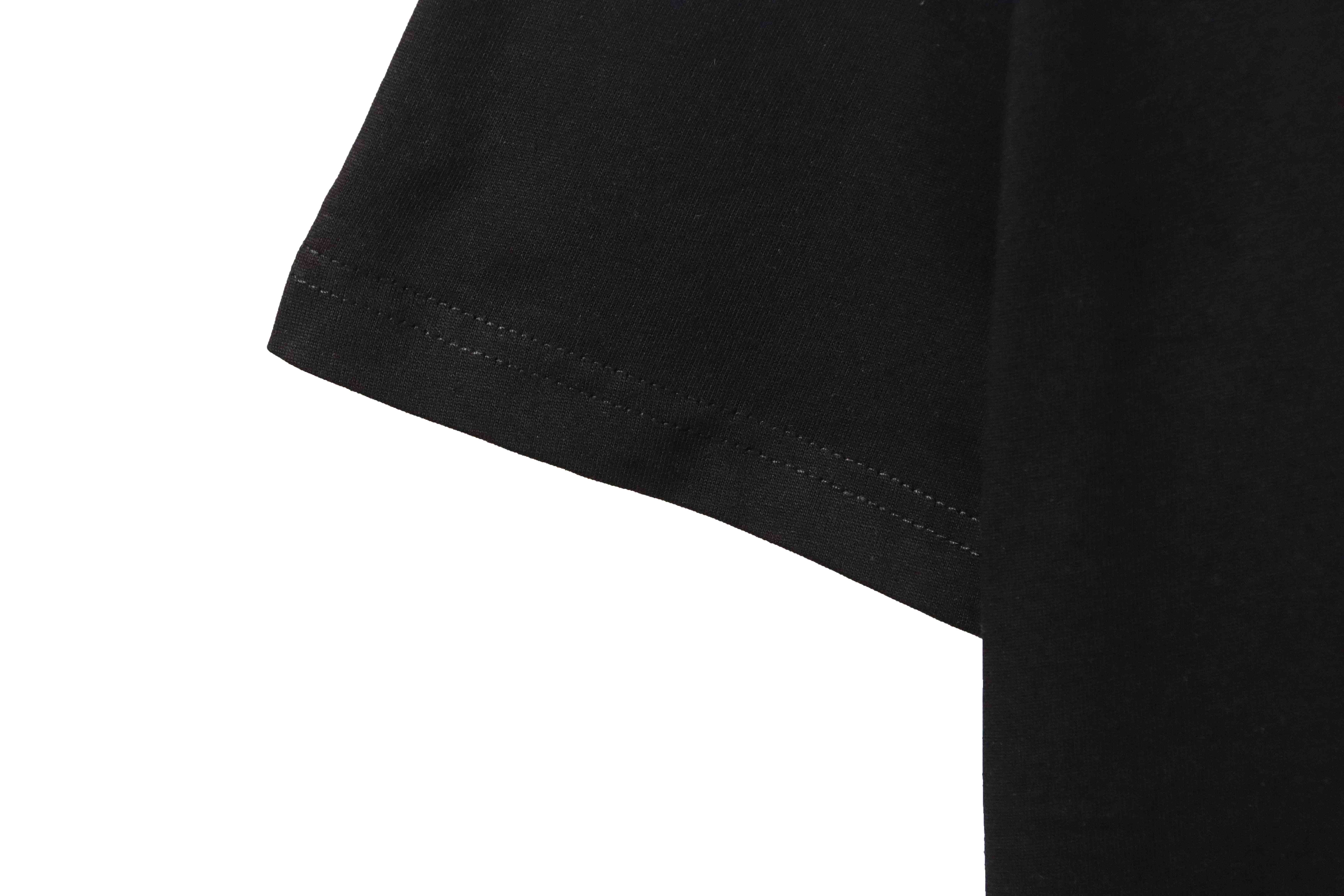 Dior floral white ink direct printing short sleeve black