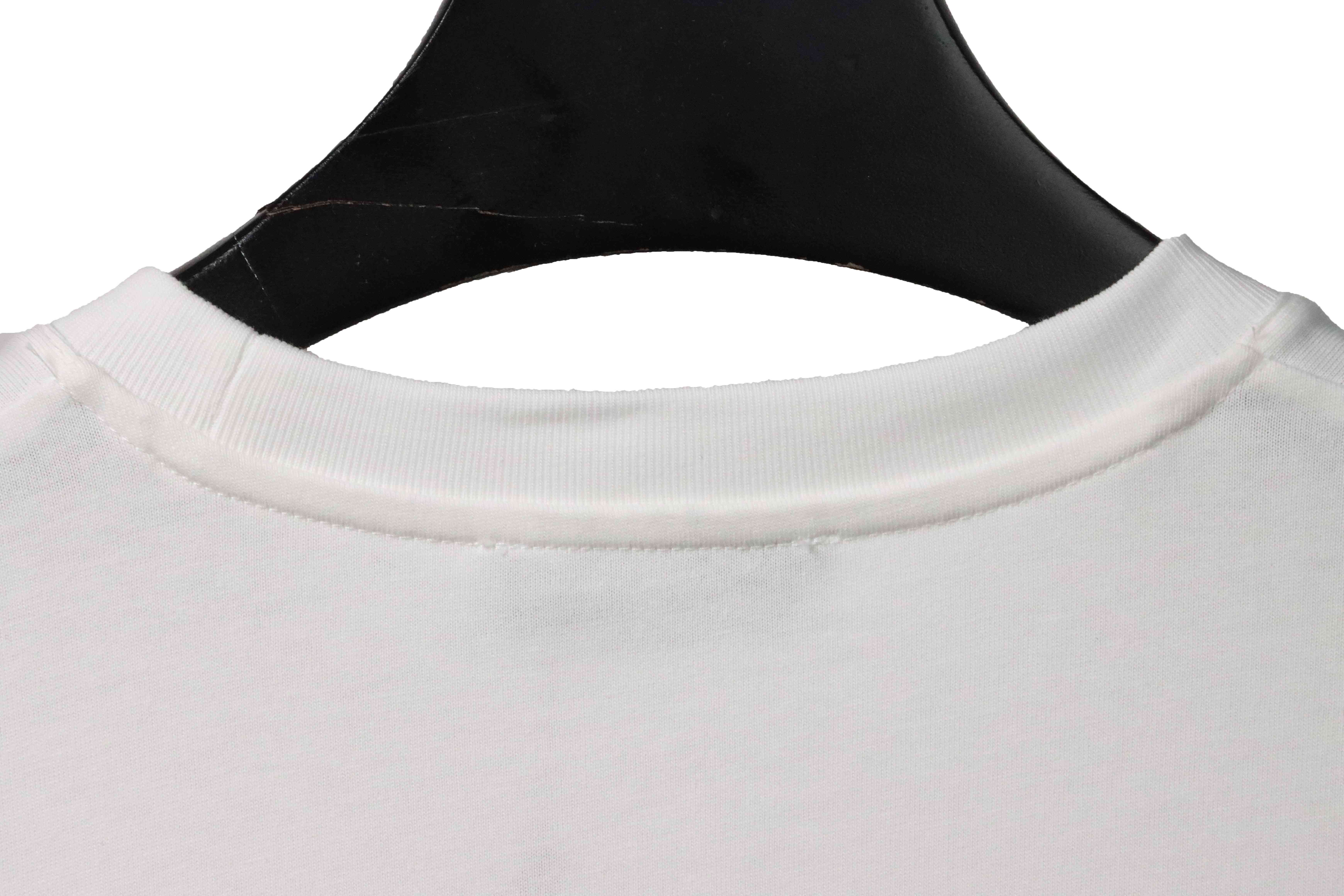 Dior floral white ink direct printing short sleeve White