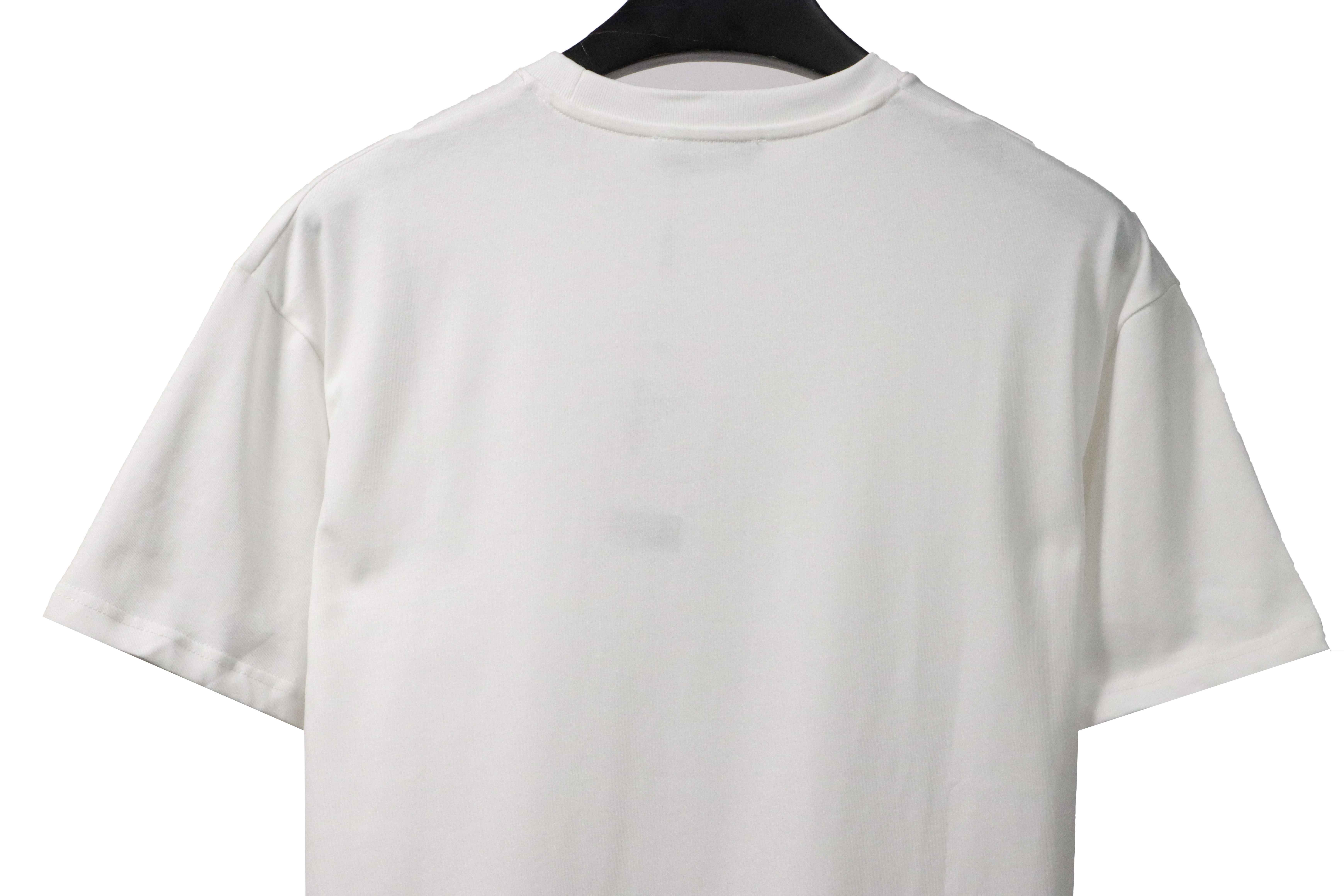 Dior floral white ink direct printing short sleeve White