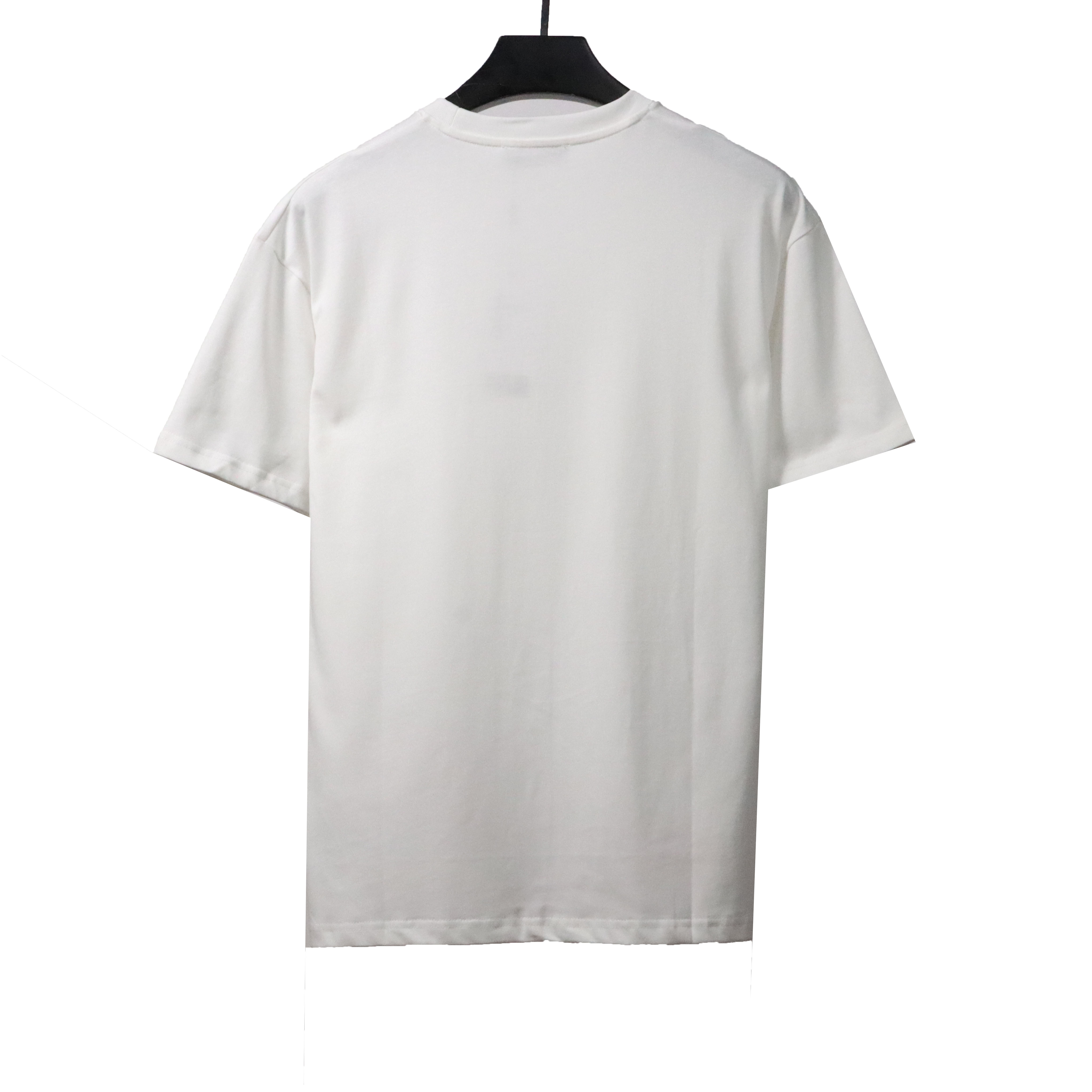 Dior floral white ink direct printing short sleeve White