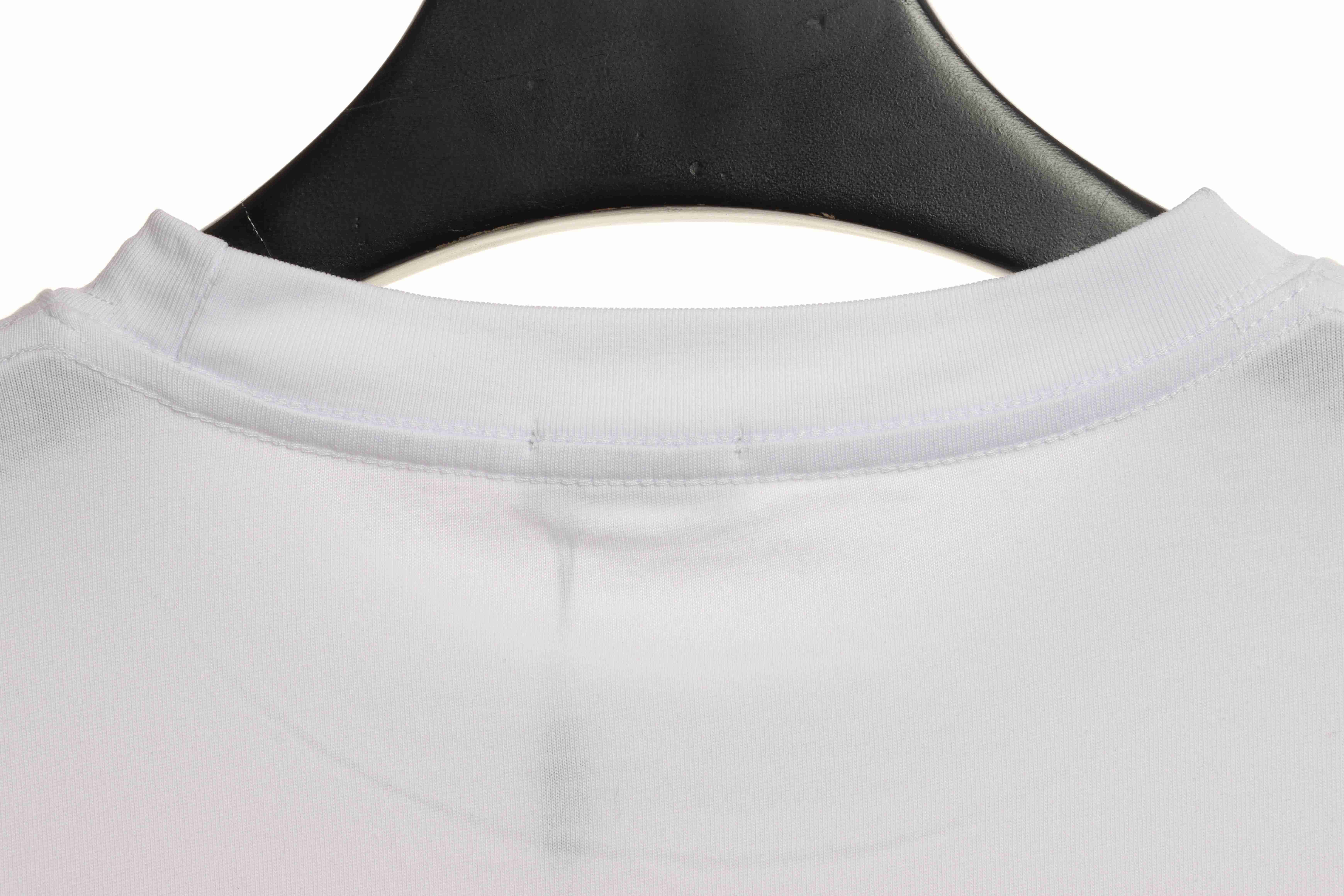 Dior gold embroidered CD short sleeve white