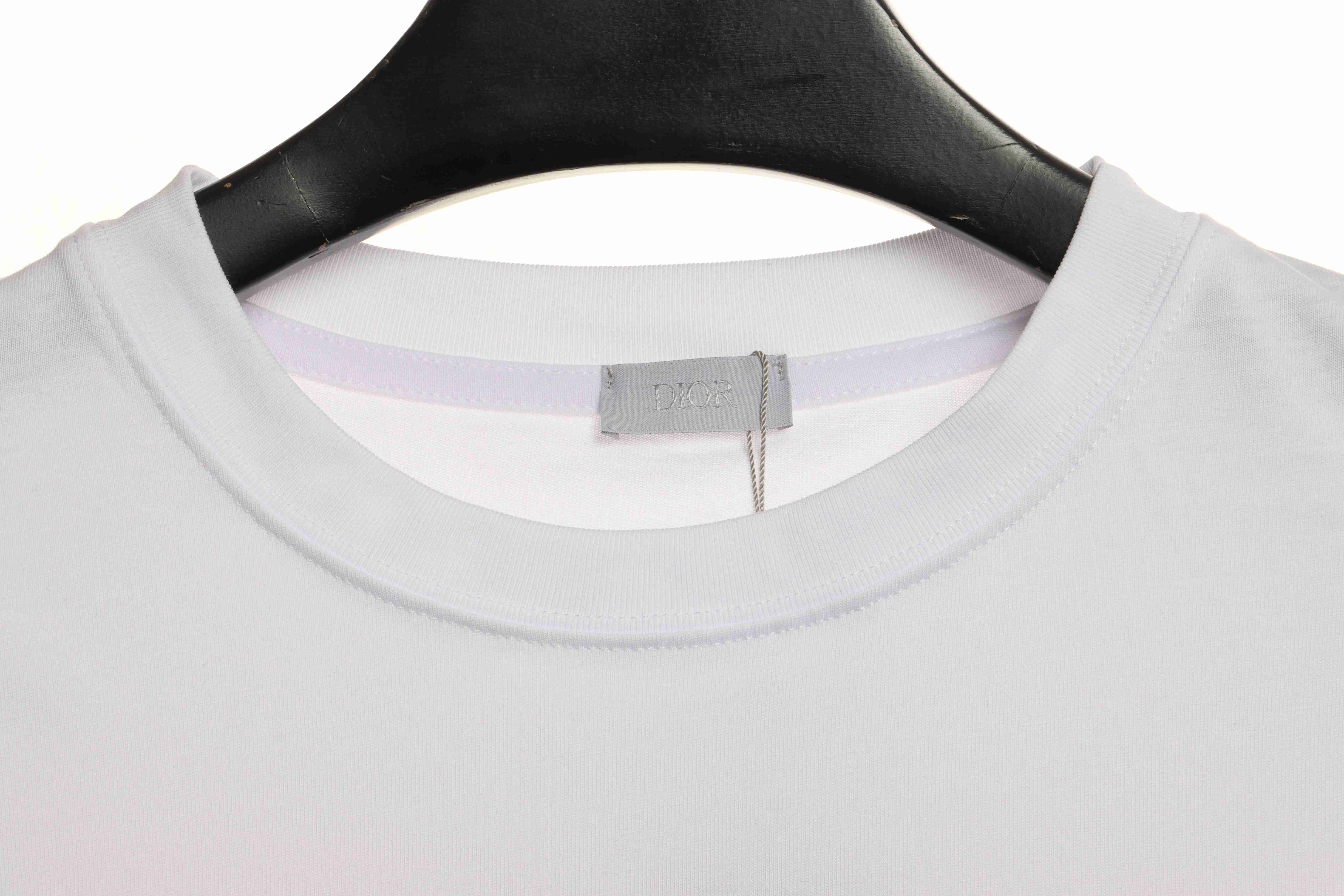 Dior gold embroidered CD short sleeve white