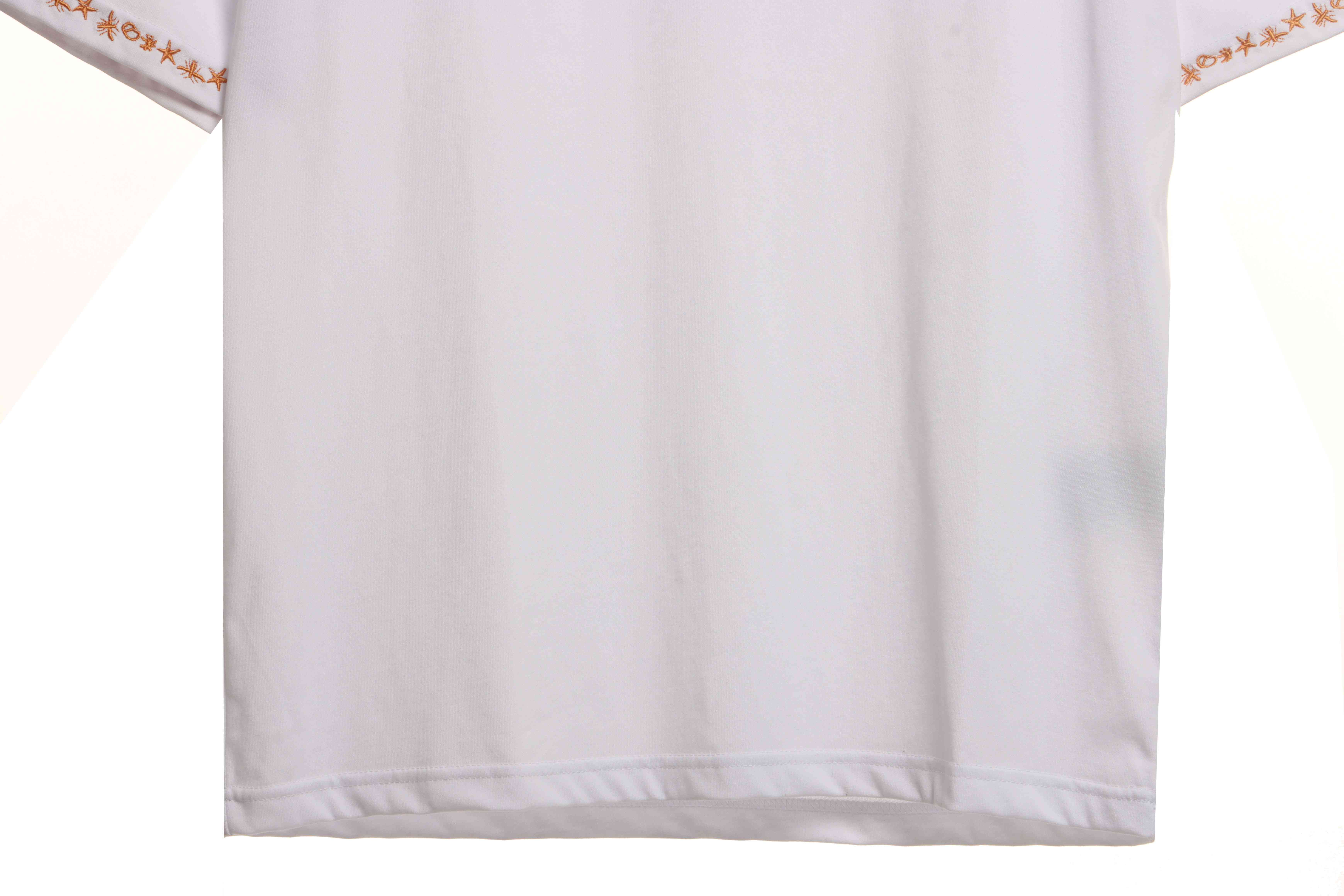 Dior gold embroidered CD short sleeve white