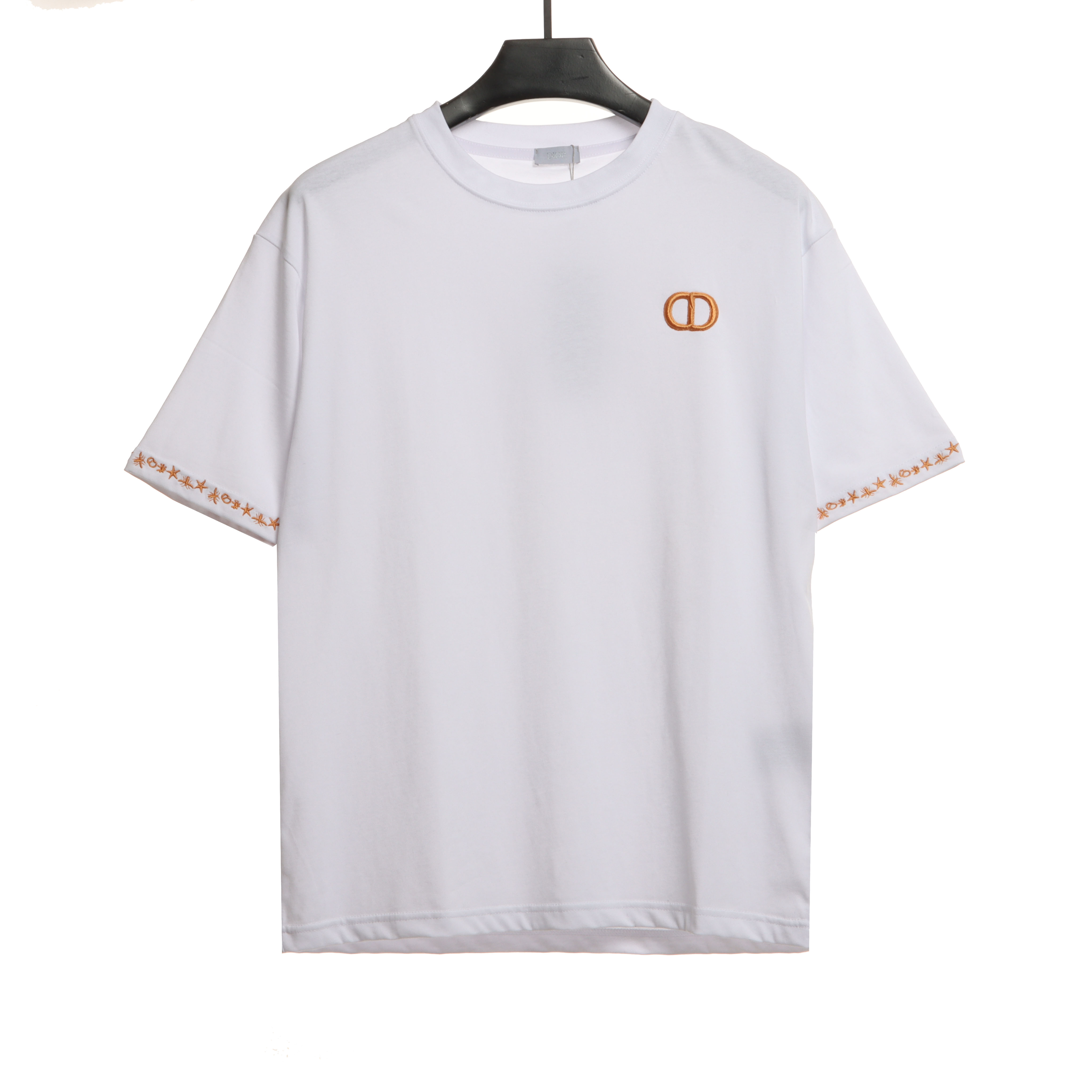 Dior gold embroidered CD short sleeve white