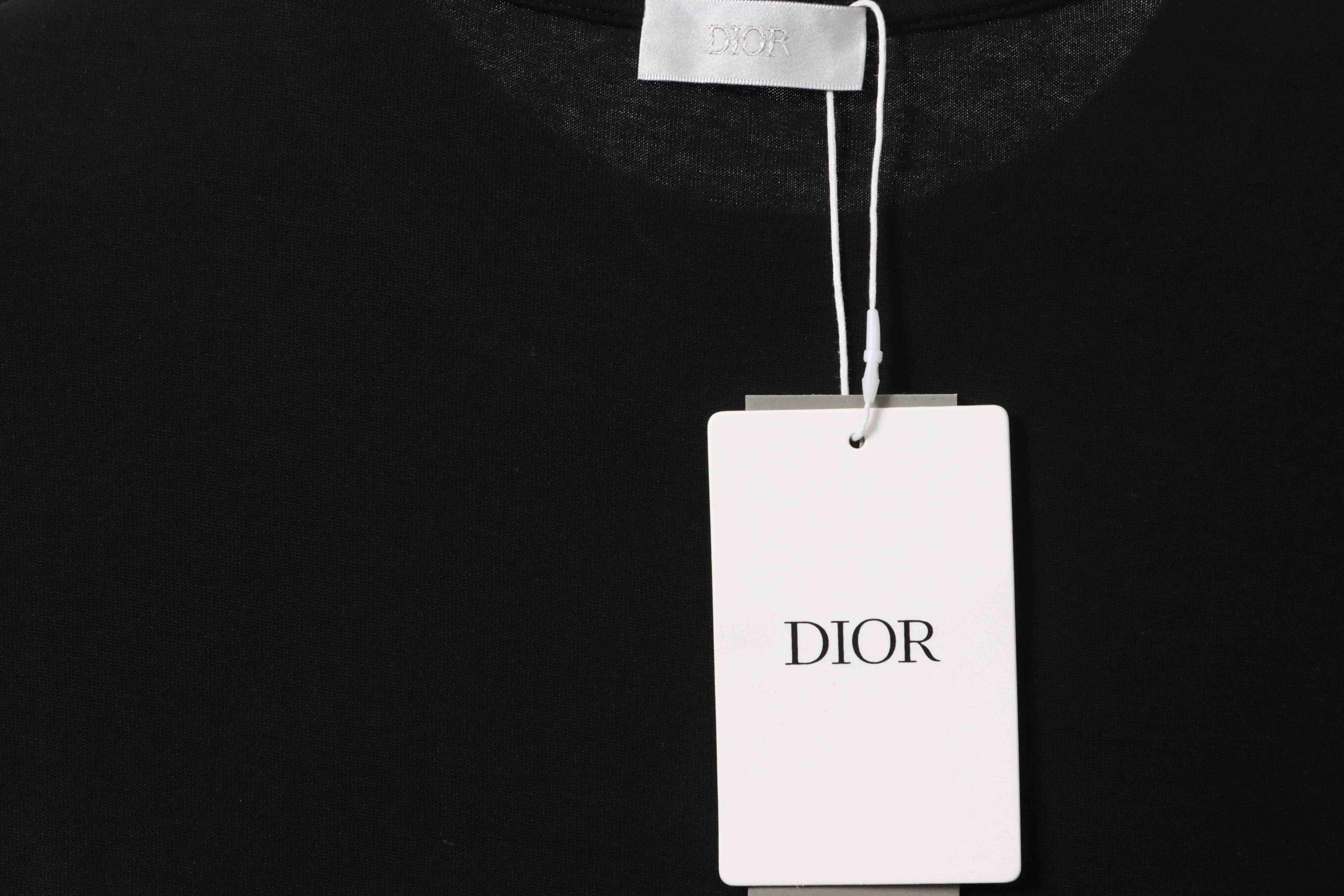 Dior Gradient Embroidered Short Sleeve Black