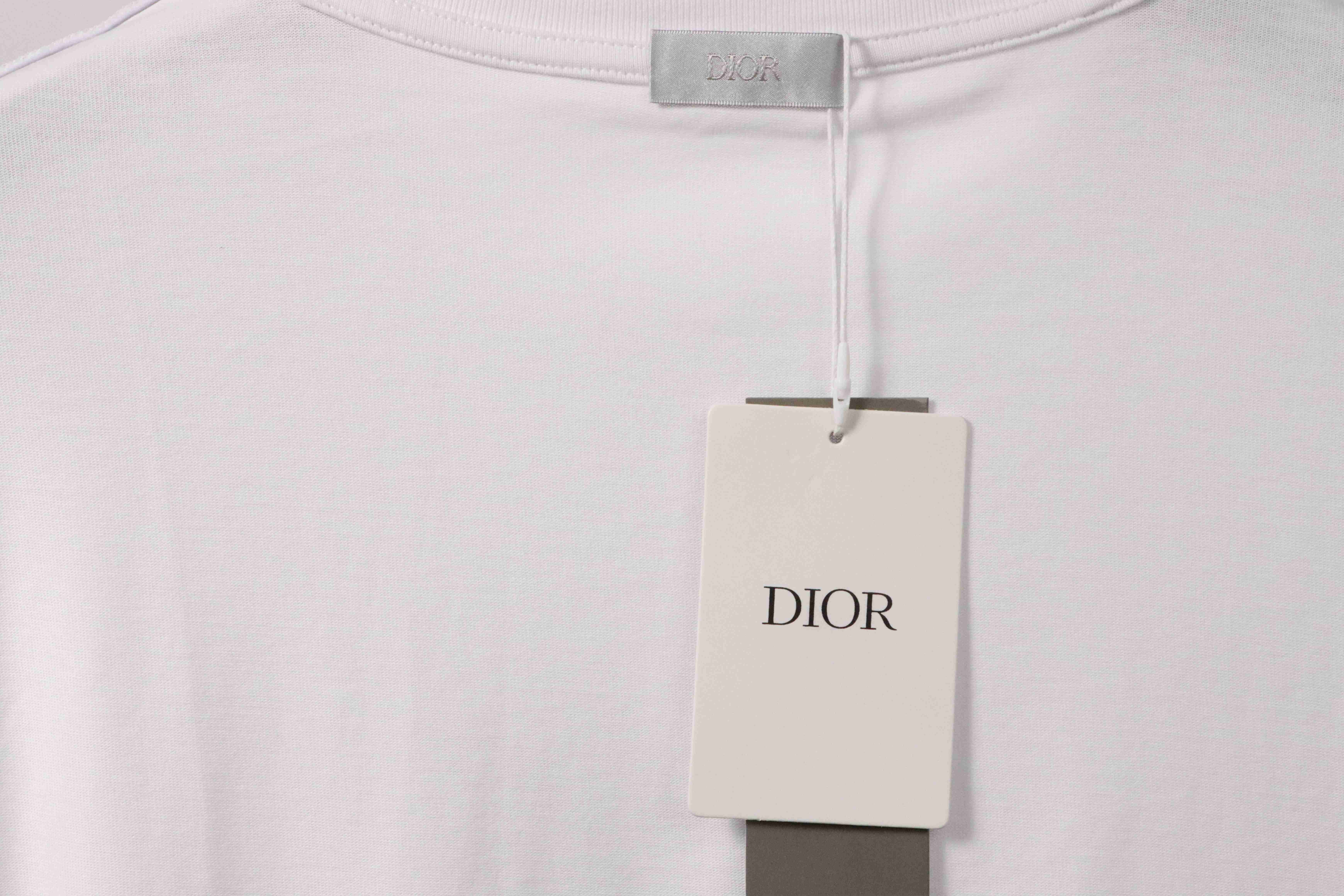 Dior Gradient Embroidered Short Sleeve White