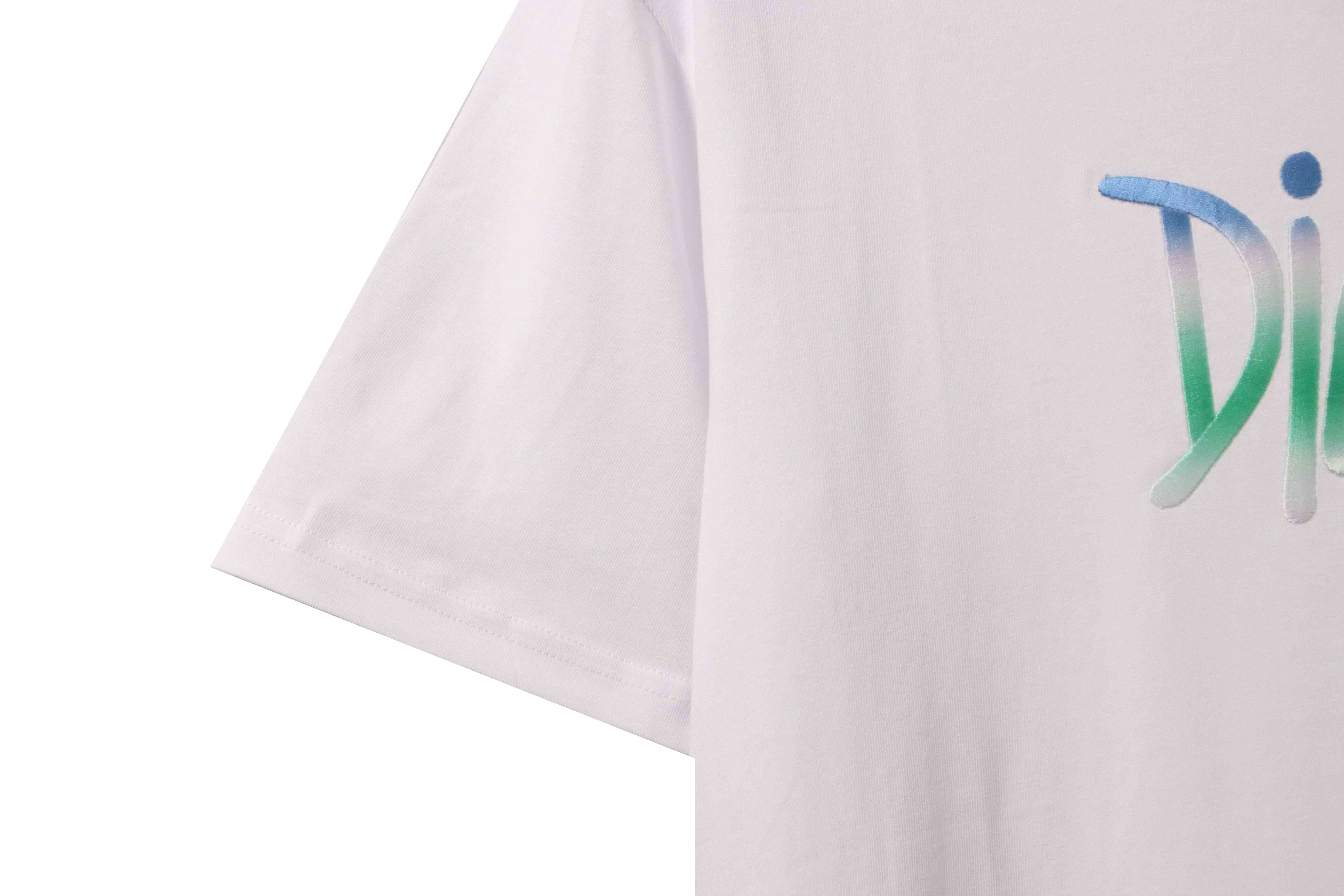 Dior Gradient Embroidered Short Sleeve White